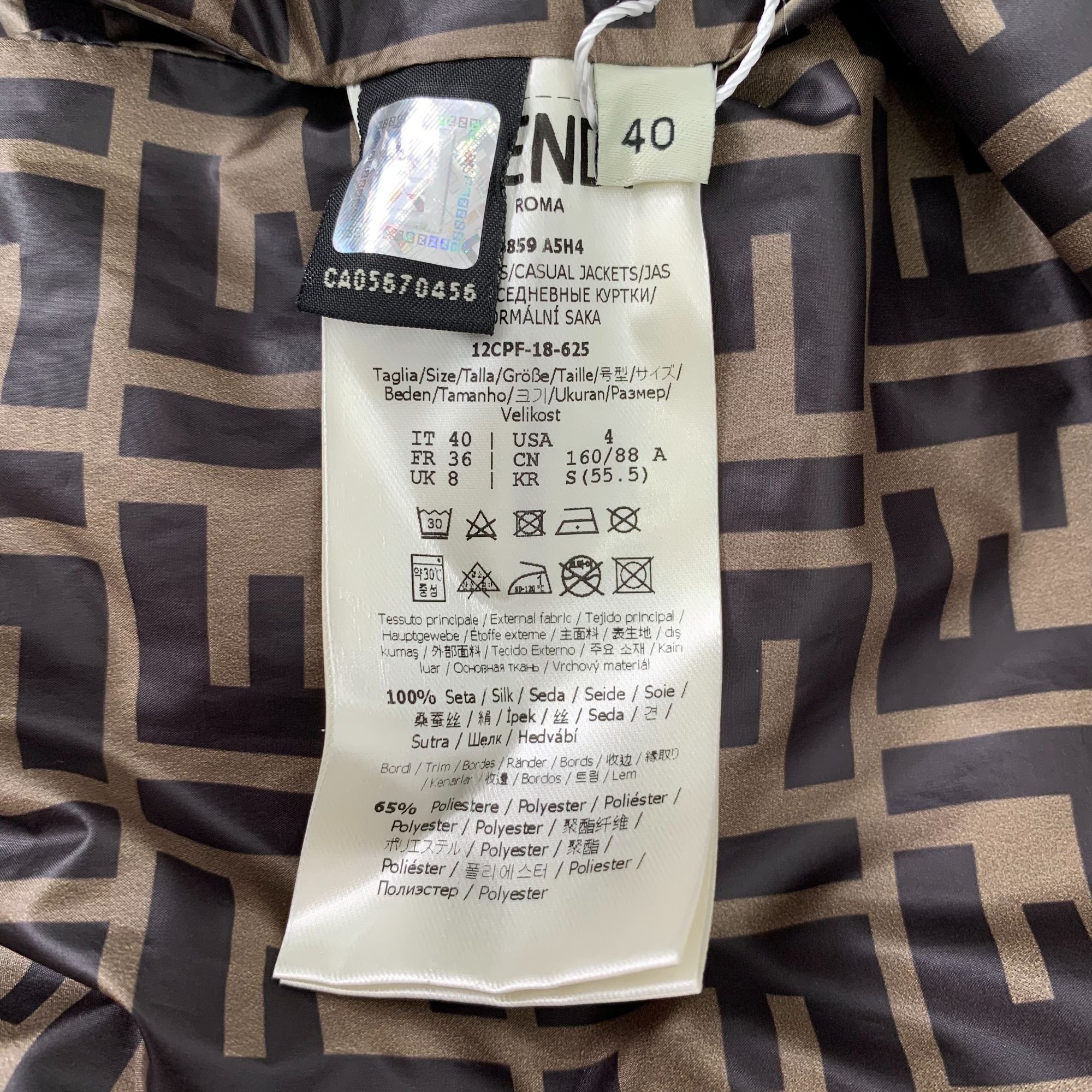 Fendi Fendi Reversible Quilted Jacket With Logo Print Mens Size L Size S / US 4 / IT 40 - 7 Thumbnail