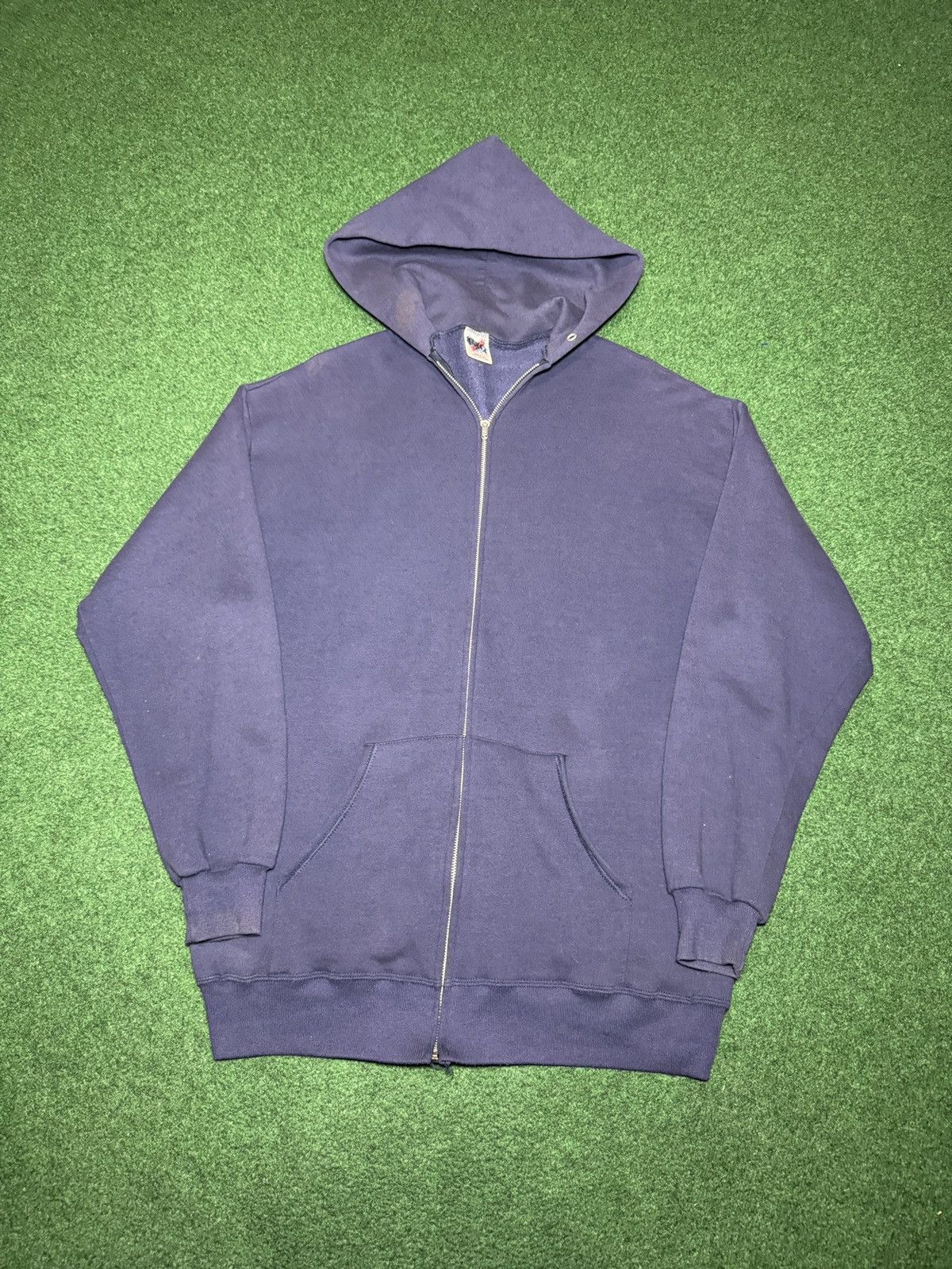 Jerzees Vintage 90s Jerzees Blank Faded XXL Minimalist Zip Hoodie Size US XXL / EU 58 / 5 - 1 Thumbnail