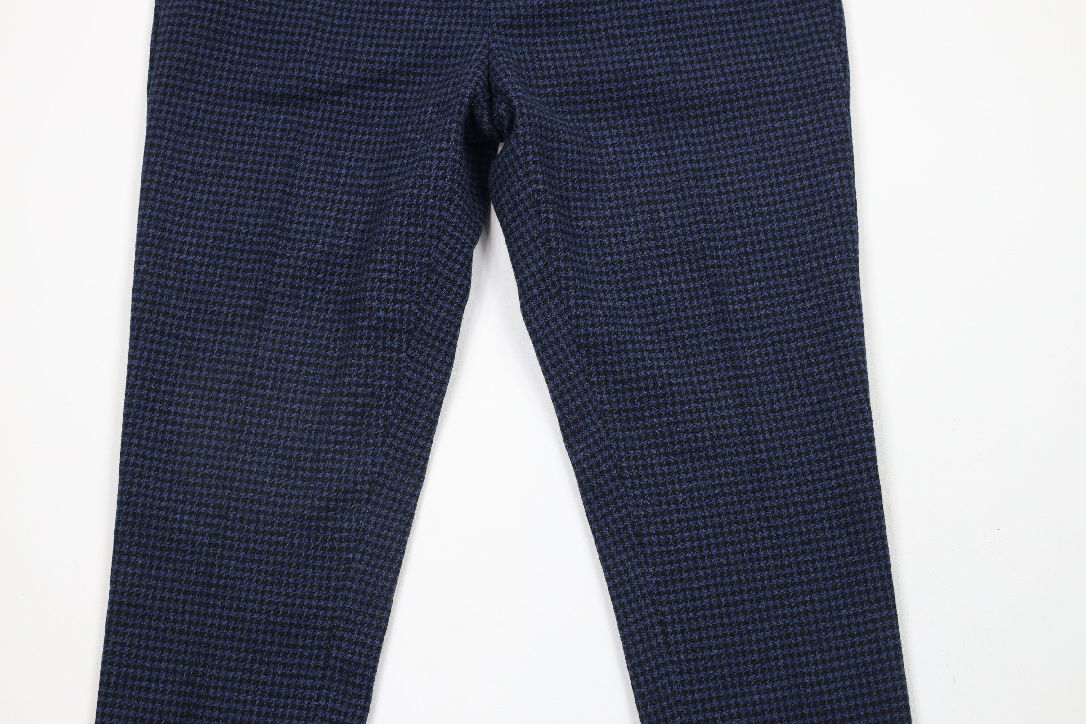 Asos × Vintage ASOS Wool Blend Houndstooth Skinny Leg Chino Pants Blue Size US 32 / EU 48 - 3 Thumbnail