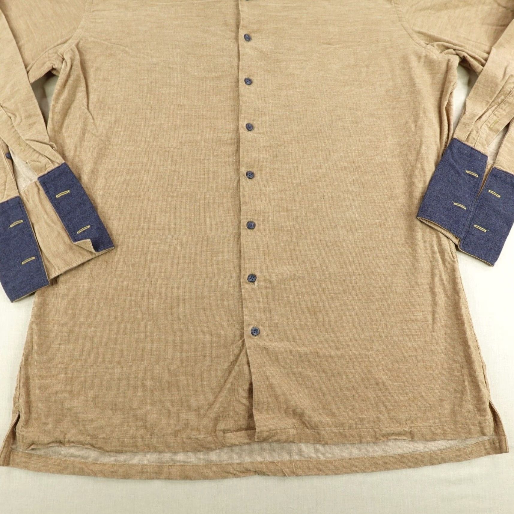 Proper Cloth VINTAGE Proper Cloth Men's Shirt XL Corduroy Button-Up Long Sleeve Collared Easy Care Beige 90s Fashion Size US XL / EU 56 / 4 - 3 Thumbnail