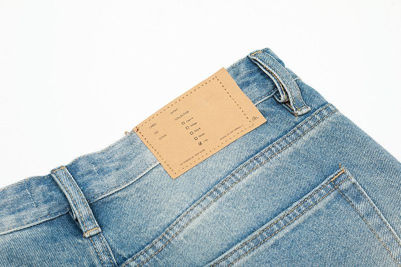 Jean Retro washed men's loose distressed casual straight jeans Size US 32 / EU 48 - 5 Thumbnail