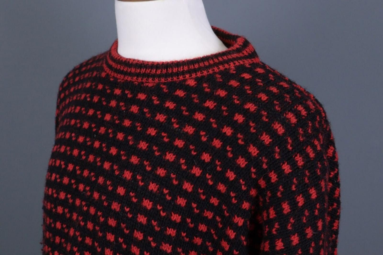 Designer Devold Norway Knit Black Pritned Wool Sweater Size XL / 54 Size US XL / EU 56 / 4 - 6 Thumbnail