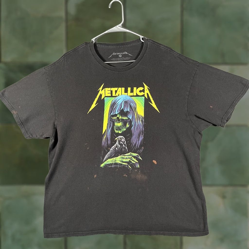 Vintage VINTAGE Metallica Shirt Mens M Black Grim Reaper Raven Skull Graphic Tee Metal Size US M / EU 48-50 / 2 - 1 Thumbnail