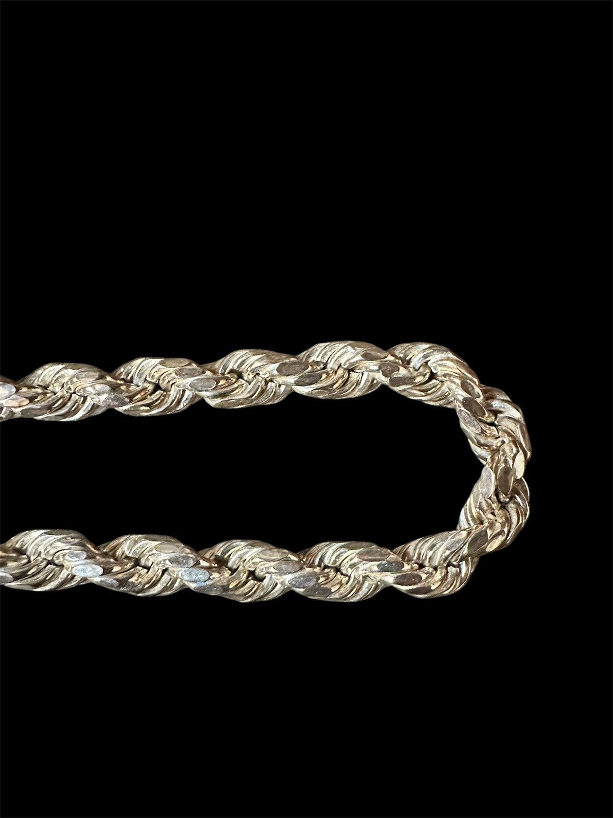 Jewelry Custom 925 Silver Thick Rope Chain Size ONE SIZE - 3 Thumbnail
