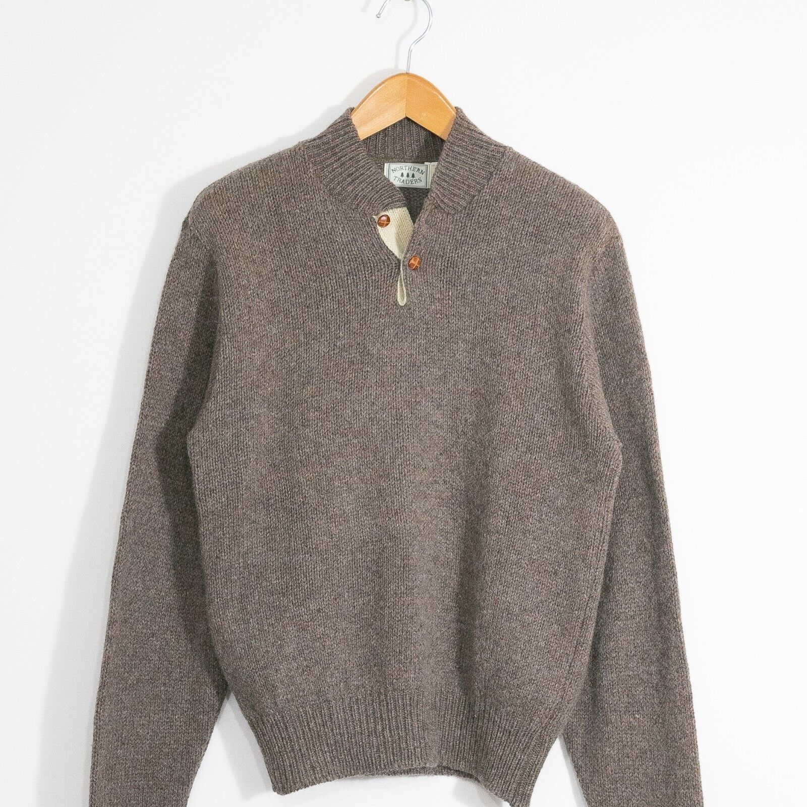 Vintage Vintage Henley Wool Sweater Mens Large - Jumper Speckled Size US L / EU 52-54 / 3 - 2 Thumbnail