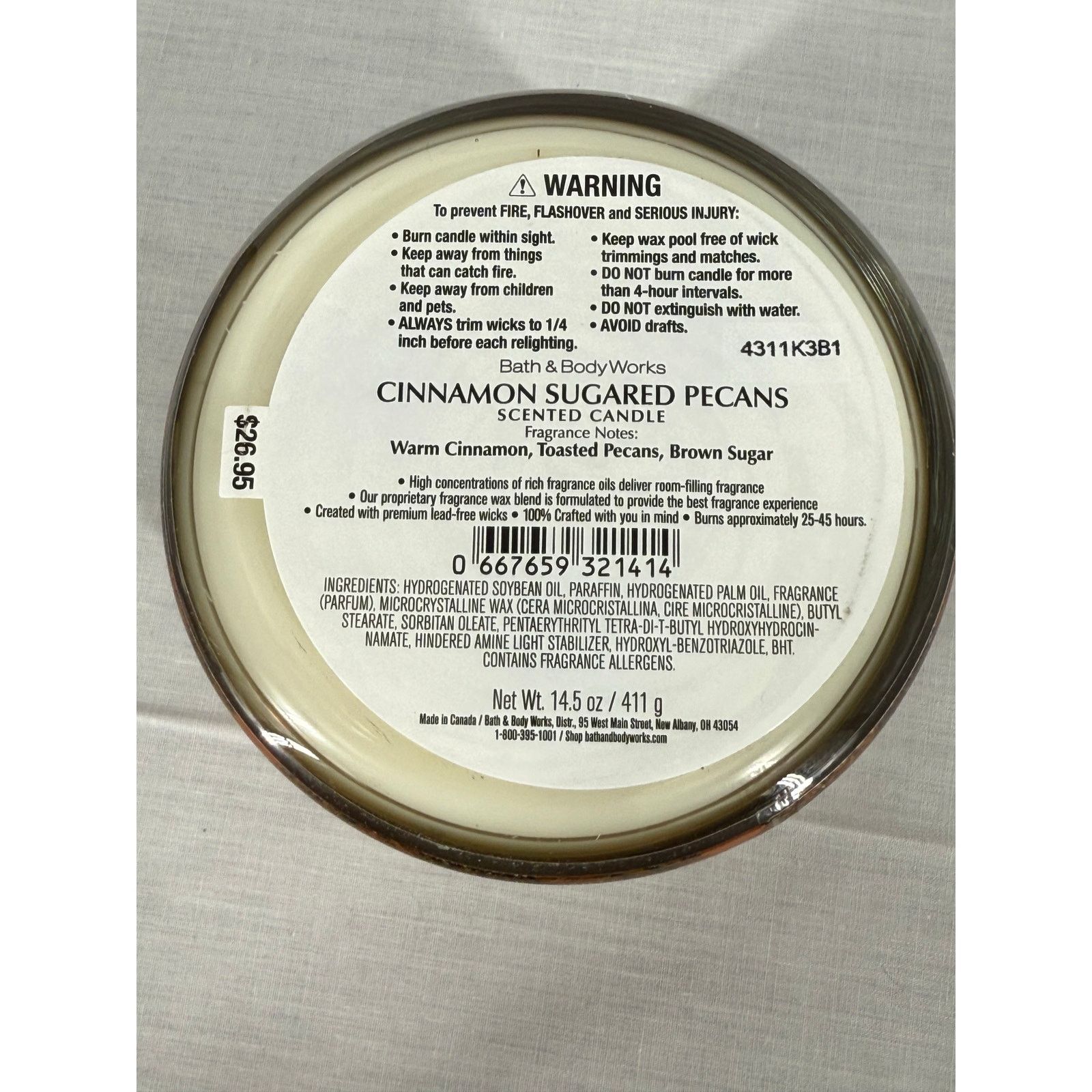 Other NEW Bath & Body Scented 3Wick Candle Cinnamon Sugared Pecans Size ONE SIZE - 4 Thumbnail