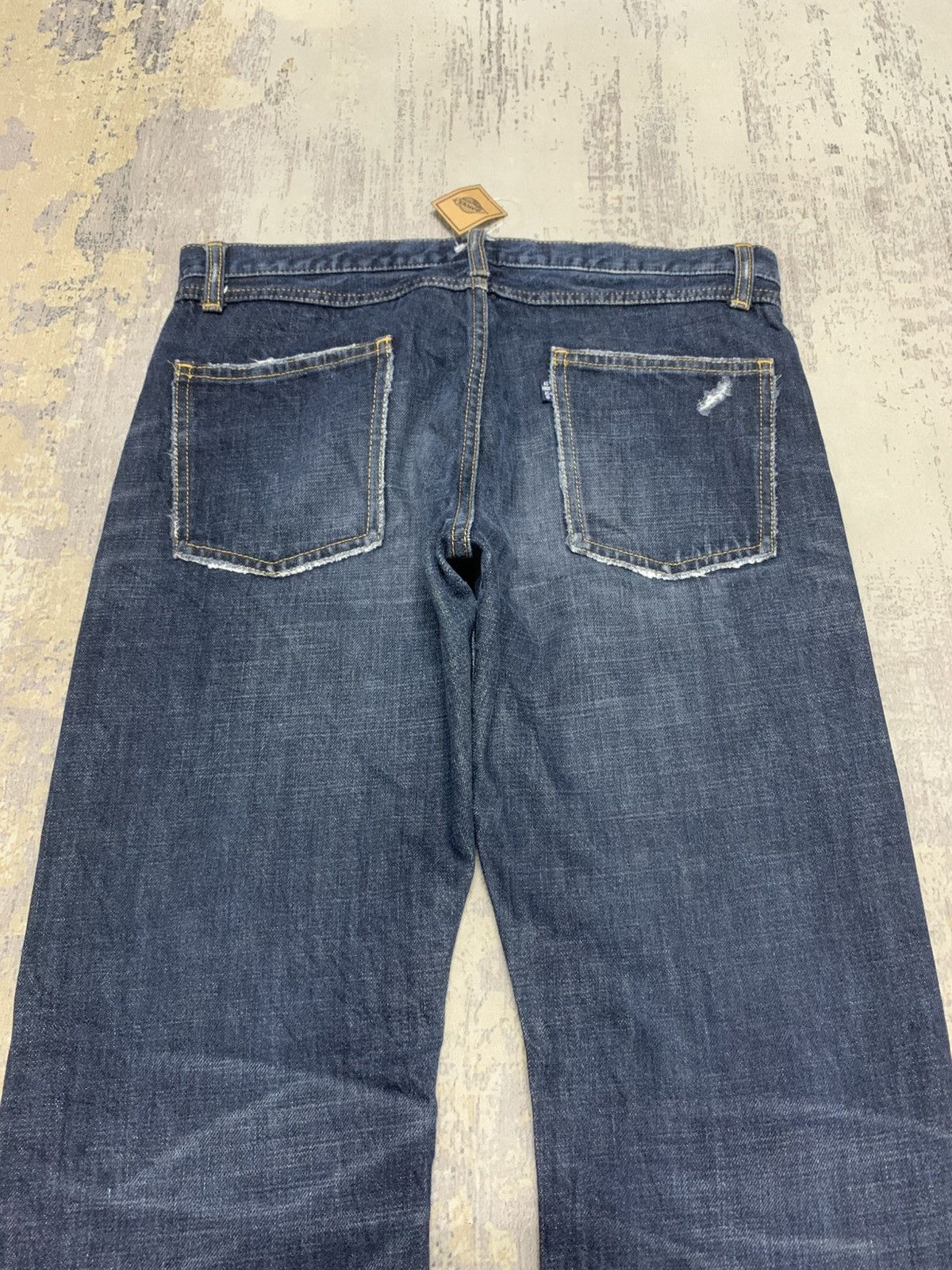 Japanese Brand AS KNOW AS Rare Dark Wash Distressed Japanese Denim Pant Size US 31 - 7 Thumbnail