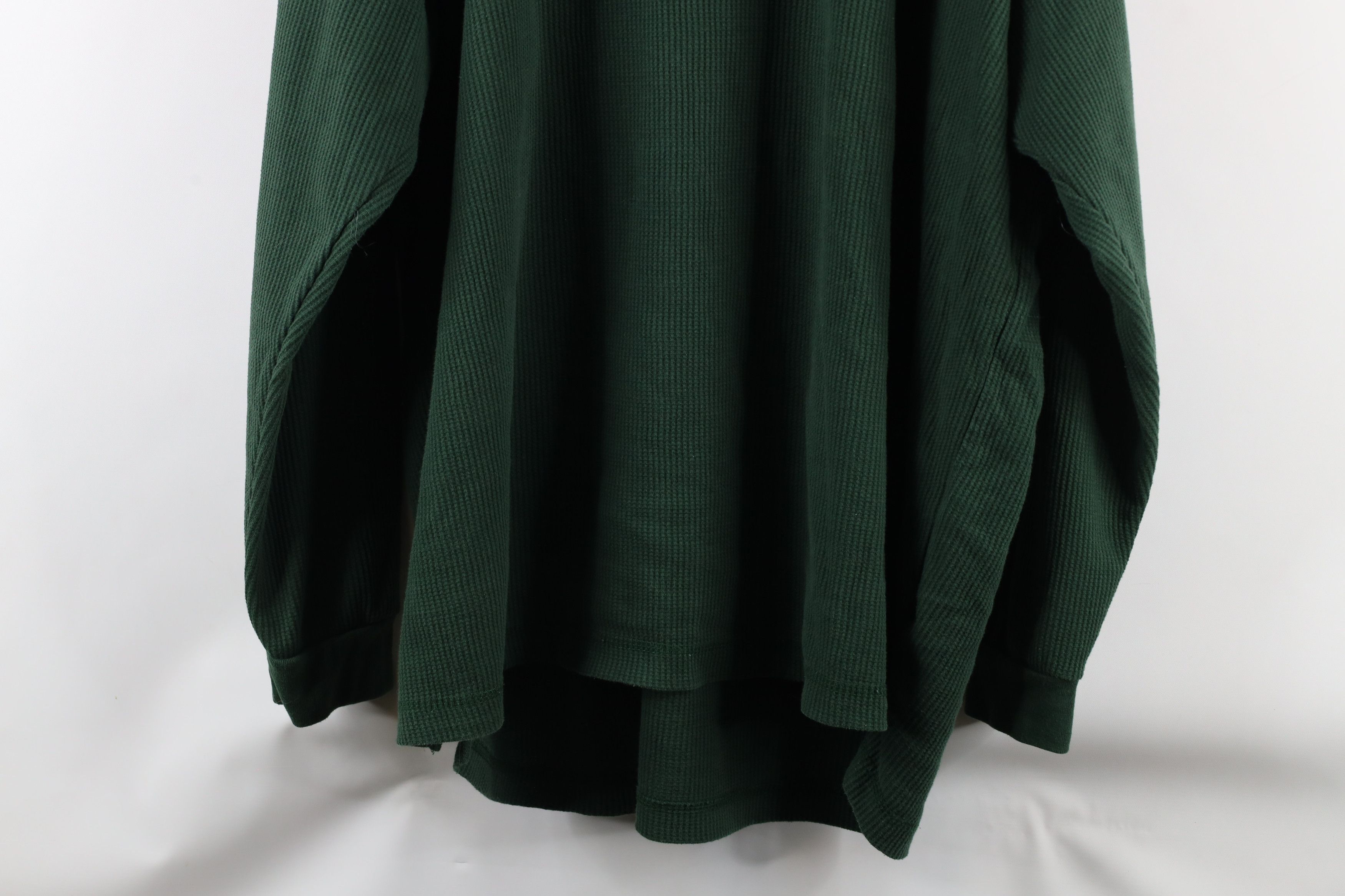 Vintage Vintage 90s Streetwear Waffle Knit Henley T-Shirt Green Size US XXL / EU 58 / 5 - 8 Thumbnail