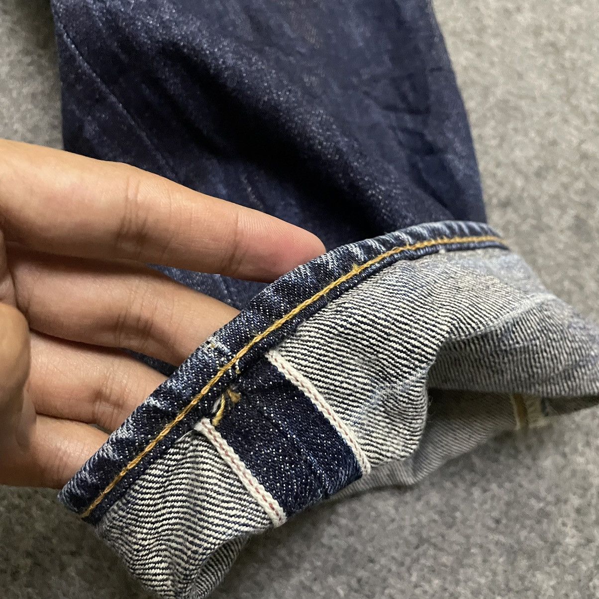 If Six Was Nine × Japanese Brand × Le Grande Bleu (L.G.B.) Core Fighter Indigo Blue Selvedge Denim Samurai Ironheart Size US 34 / EU 50 - 3 Thumbnail
