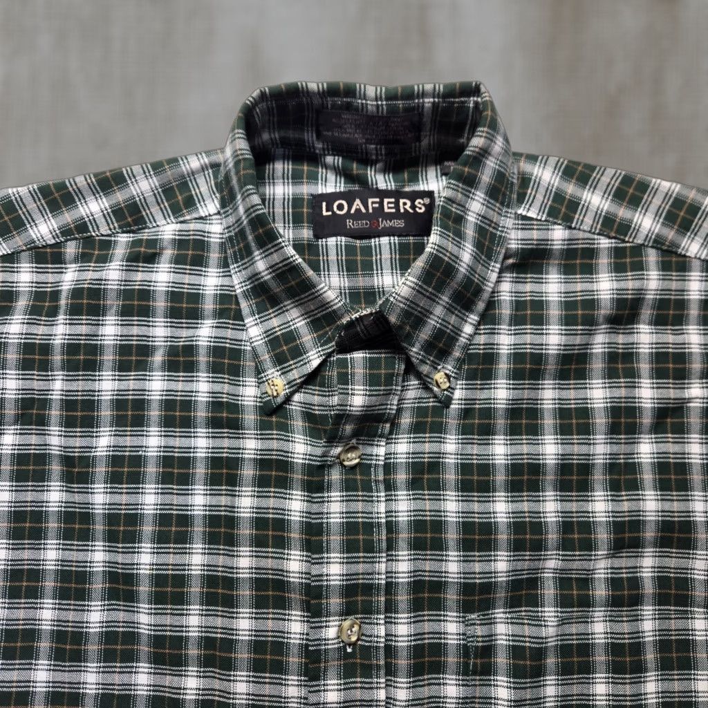 Vintage Loafers Reed & James Shirt Men M Plaid Green Cotton Button-Up Long Sleeve Casual Vintage: No (omit N/A) Size US M / EU 48-50 / 2 - 1 Thumbnail