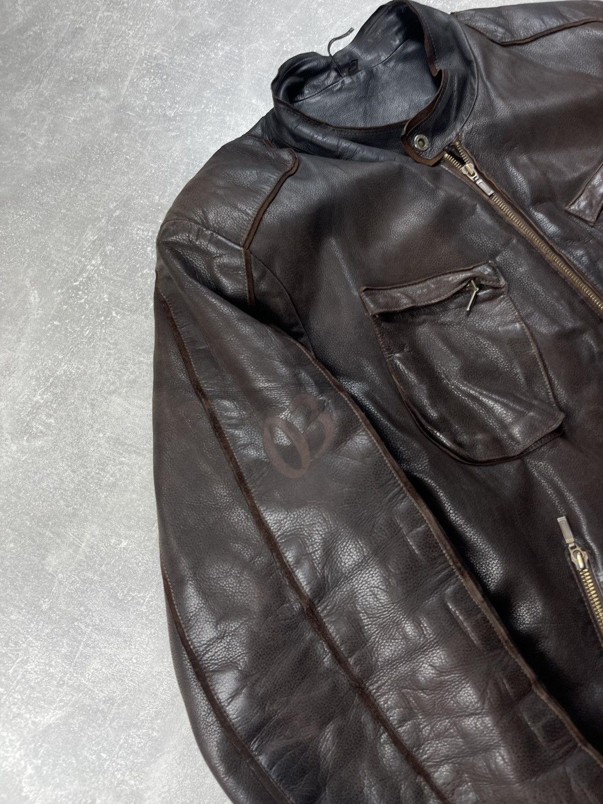 Harley Davidson × Vintage Vintage Harley Davidson 90s Leather Brown Biker Jacket Size US XL / EU 56 / 4 - 4 Thumbnail