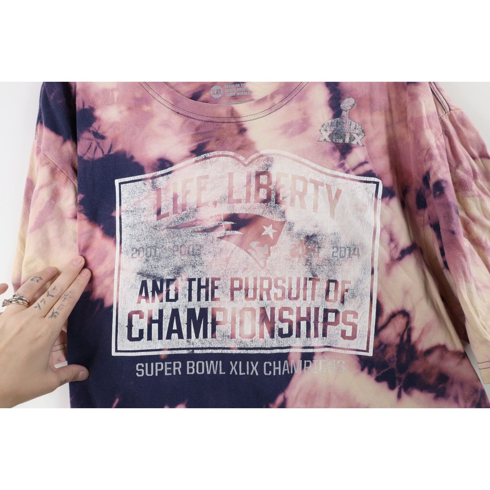 Nike Nike Acid Wash Super Bowl New England Patriots T-Shirt Size US XXL / EU 58 / 5 - 7 Thumbnail