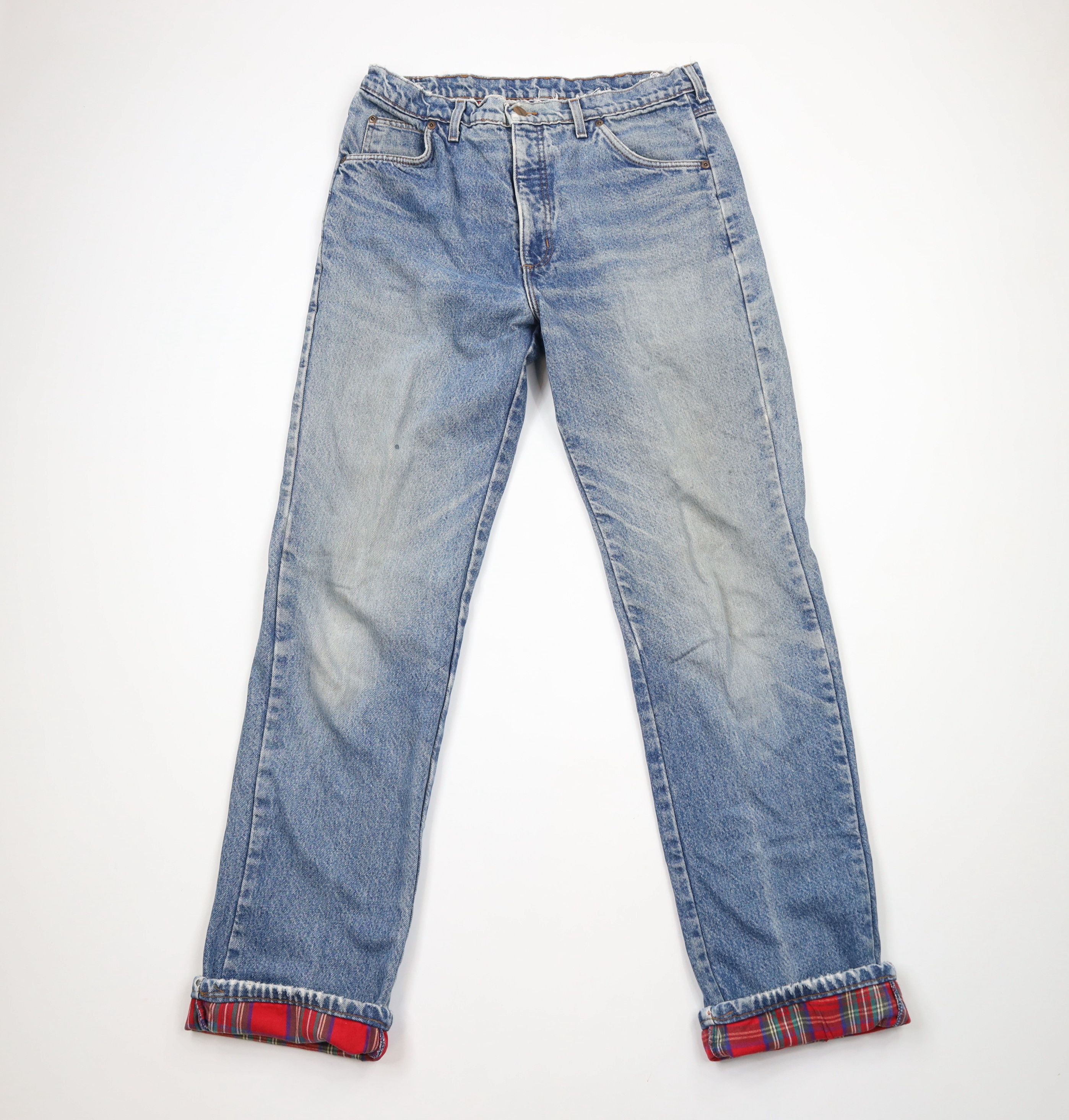 Lands' End × Vintage Vintage 90s Lands End Flannel Lined Denim Jeans Blue USA Size US 34 / EU 50 - 1 Thumbnail