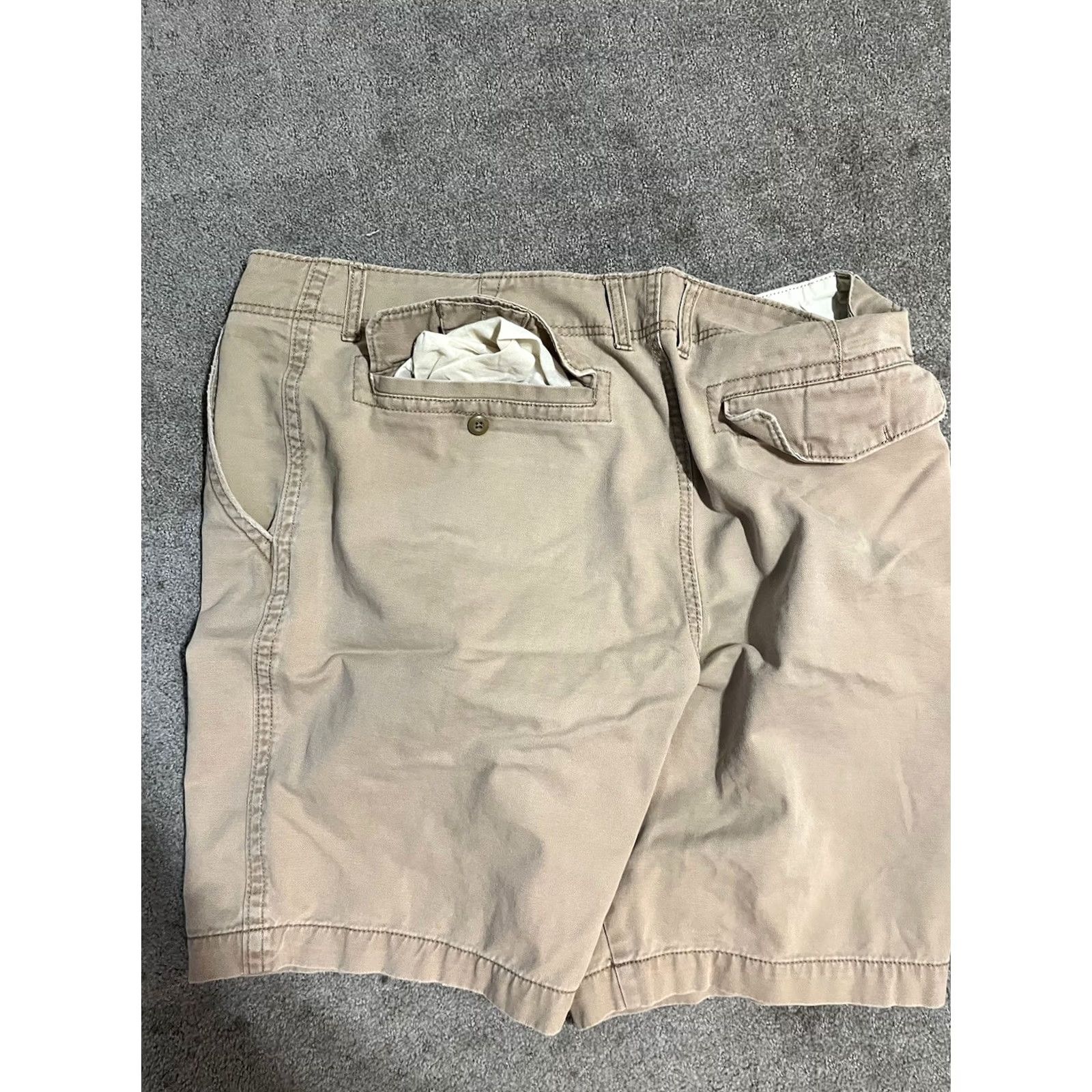 Old Navy OLD NAVY Casual SHORTS Beige Khaki Cotton Knit Men Size 38 Broken In Size US 38 / EU 54 - 2 Thumbnail