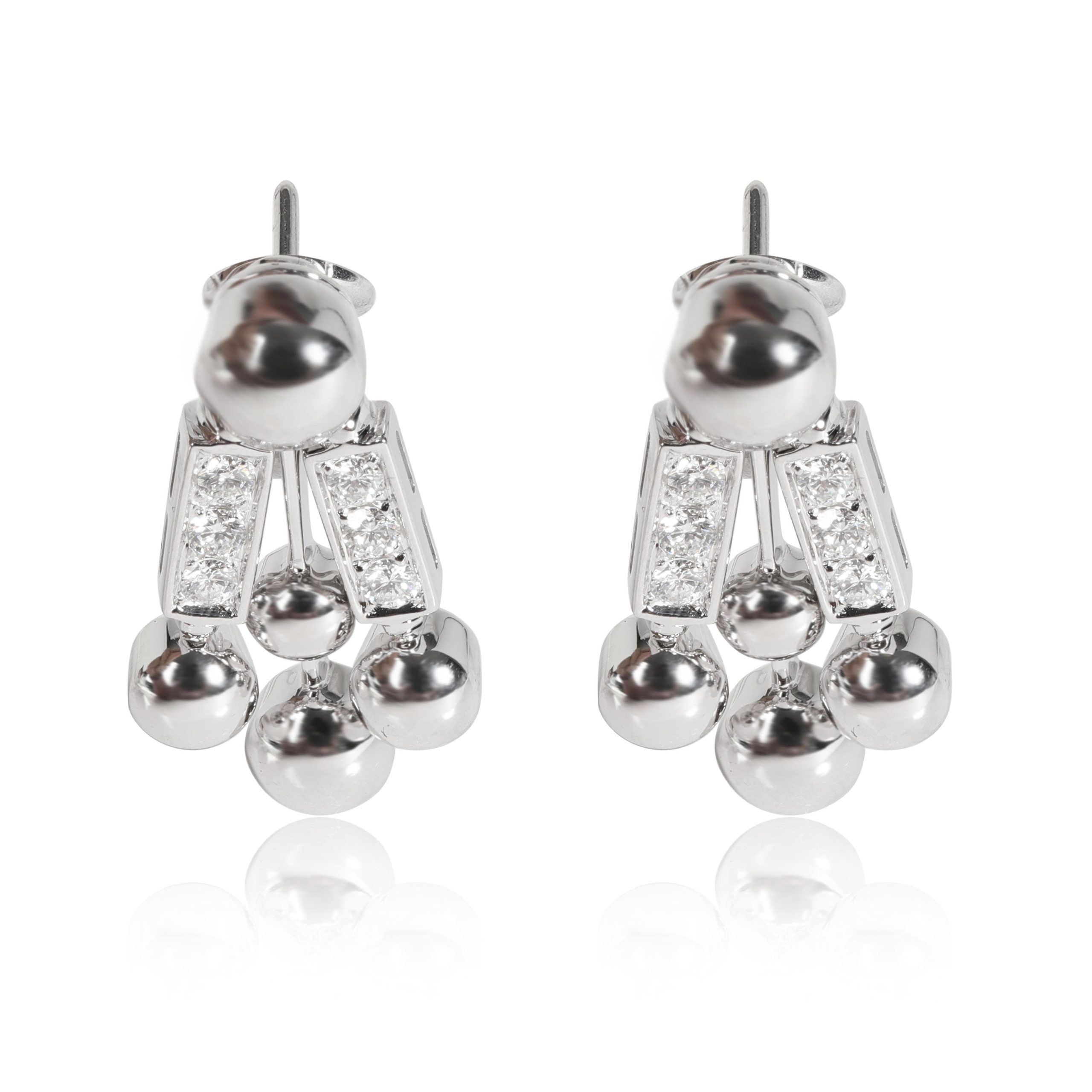 image of Bvlgari Diamond Earrings In 18K White Gold 0.96 Ctw, Women's