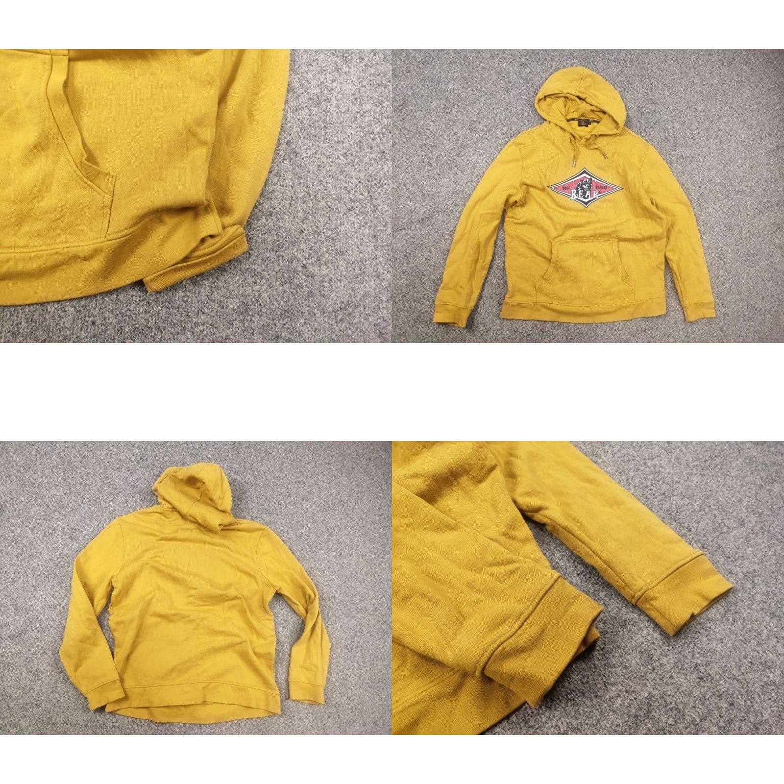 Logo 7 Bear Surfboards Big Logo Yellow Hoodie USA Vintage Style Size US L / EU 52-54 / 3 - 8 Thumbnail