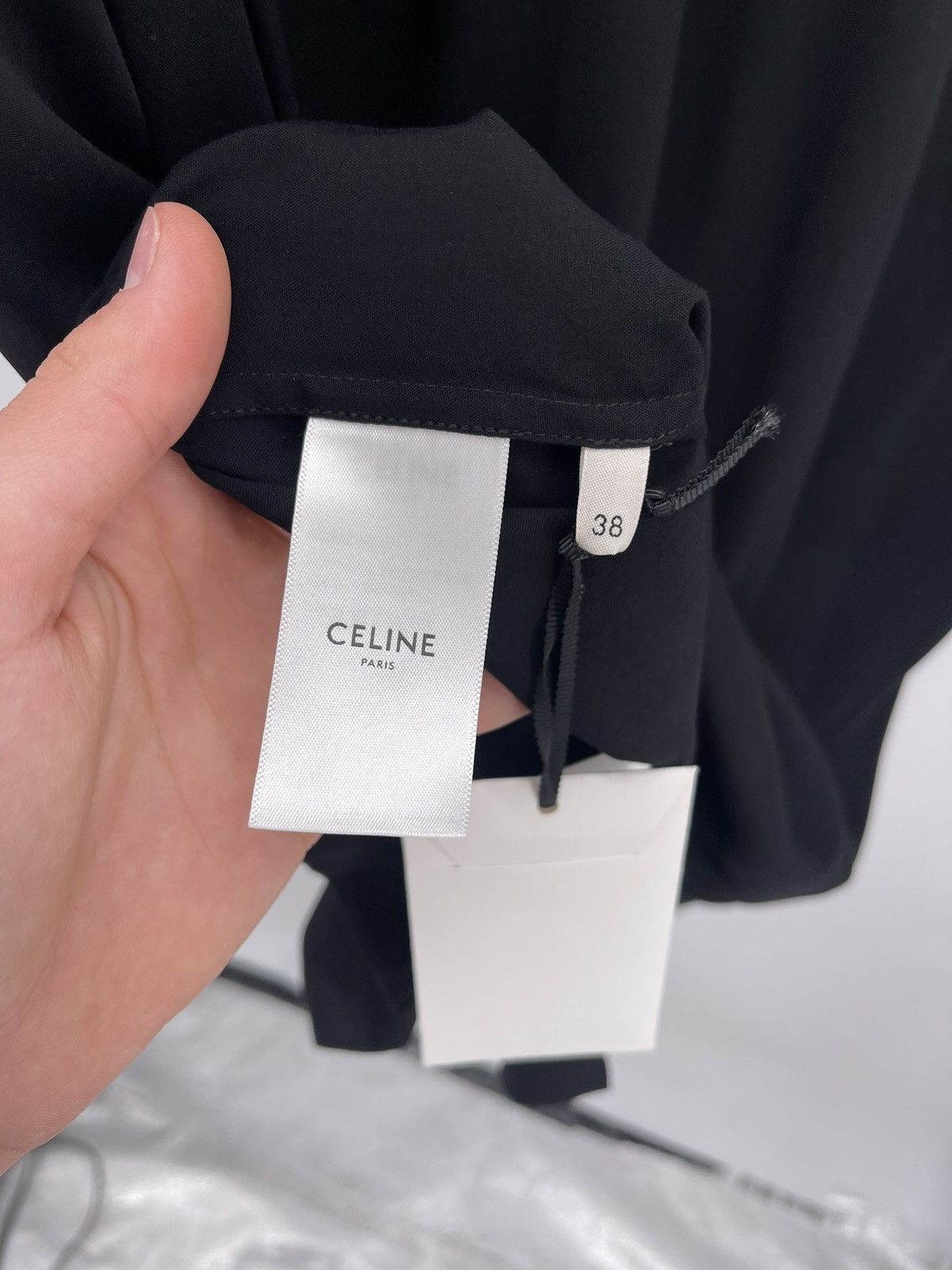 Celine Celine Convertible-Collar Studded Satin Shirt size 38 Size US M / EU 48-50 / 2 - 5 Thumbnail