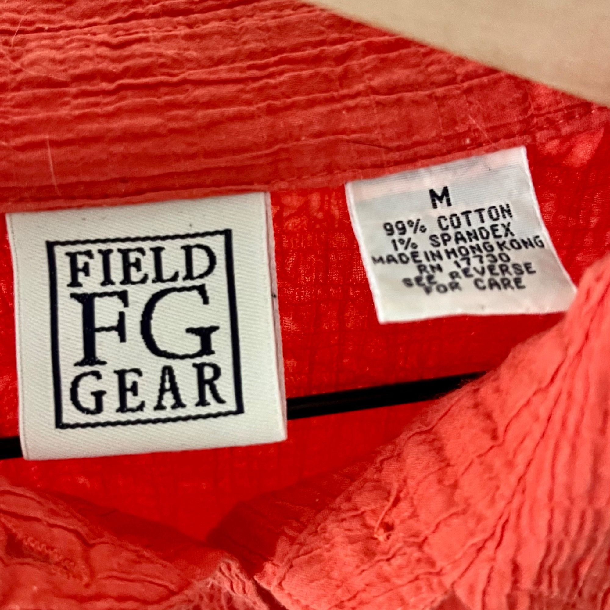 Other Field FG Gear Womens Red Crinkle Button-Up Shirt M Cotton Bl Size M / US 6-8 / IT 42-44 - 3 Thumbnail