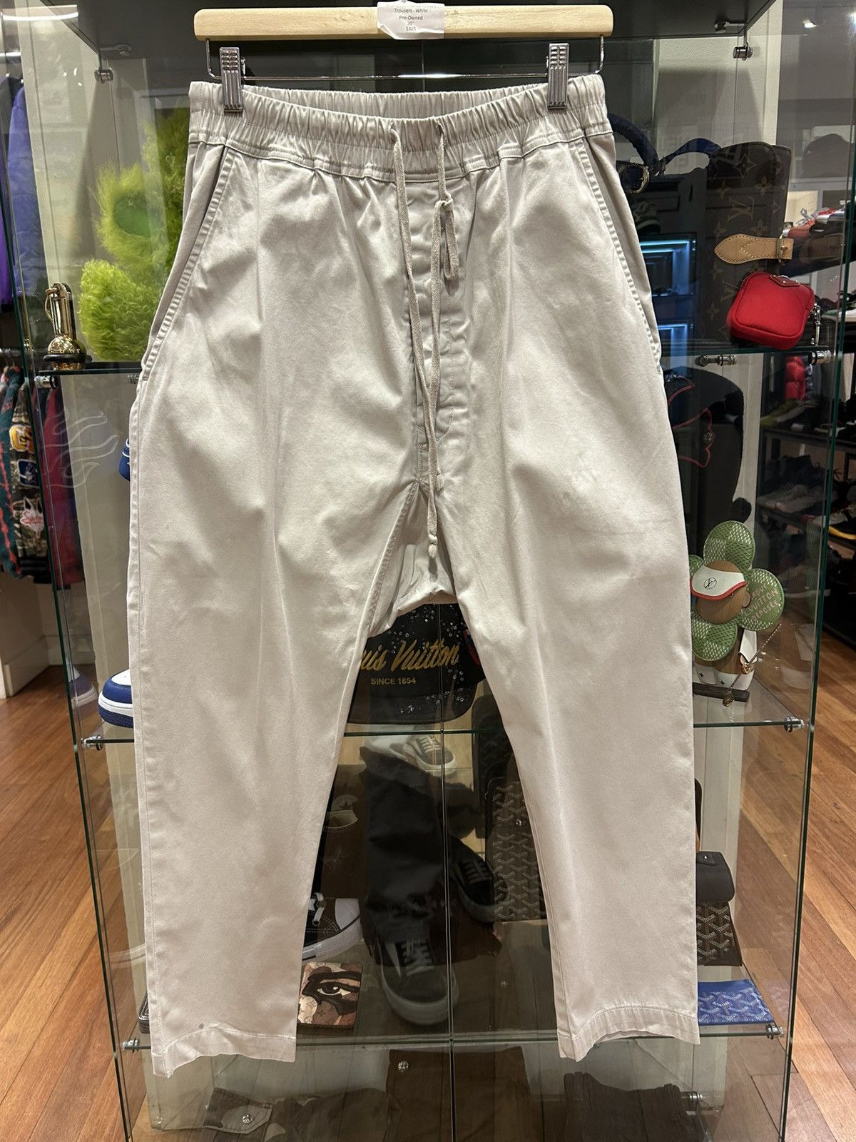 Rick Owens Rick Owens Drop Crotch Trousers Khaki Size US 30 / EU 46 - 1 Thumbnail