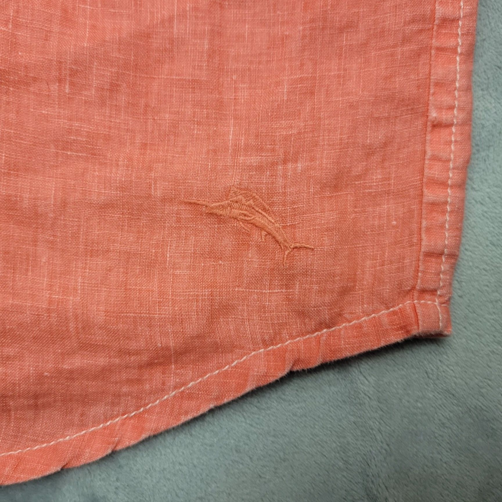 Tommy Bahama Tommy Bahama Shirt Mens XXL Coral Orange Linen Short Sleeve Casual Resort Beach Shirt Mens Size US XXL / EU 58 / 5 - 4 Thumbnail