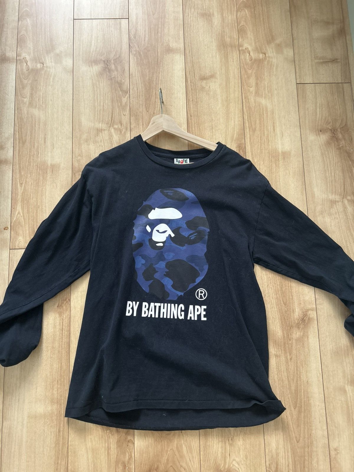 Bape Long sleeve blue camo bape logo Size US XL / EU 56 / 4 - 1 Thumbnail