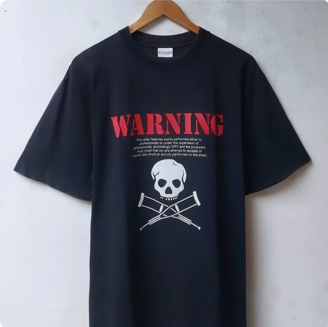 Mtv × Vintage RARE🔥VTG 2005 MTV JACKASS WARNING TSHIRT Size US M / EU 48-50 / 2 - 3 Thumbnail