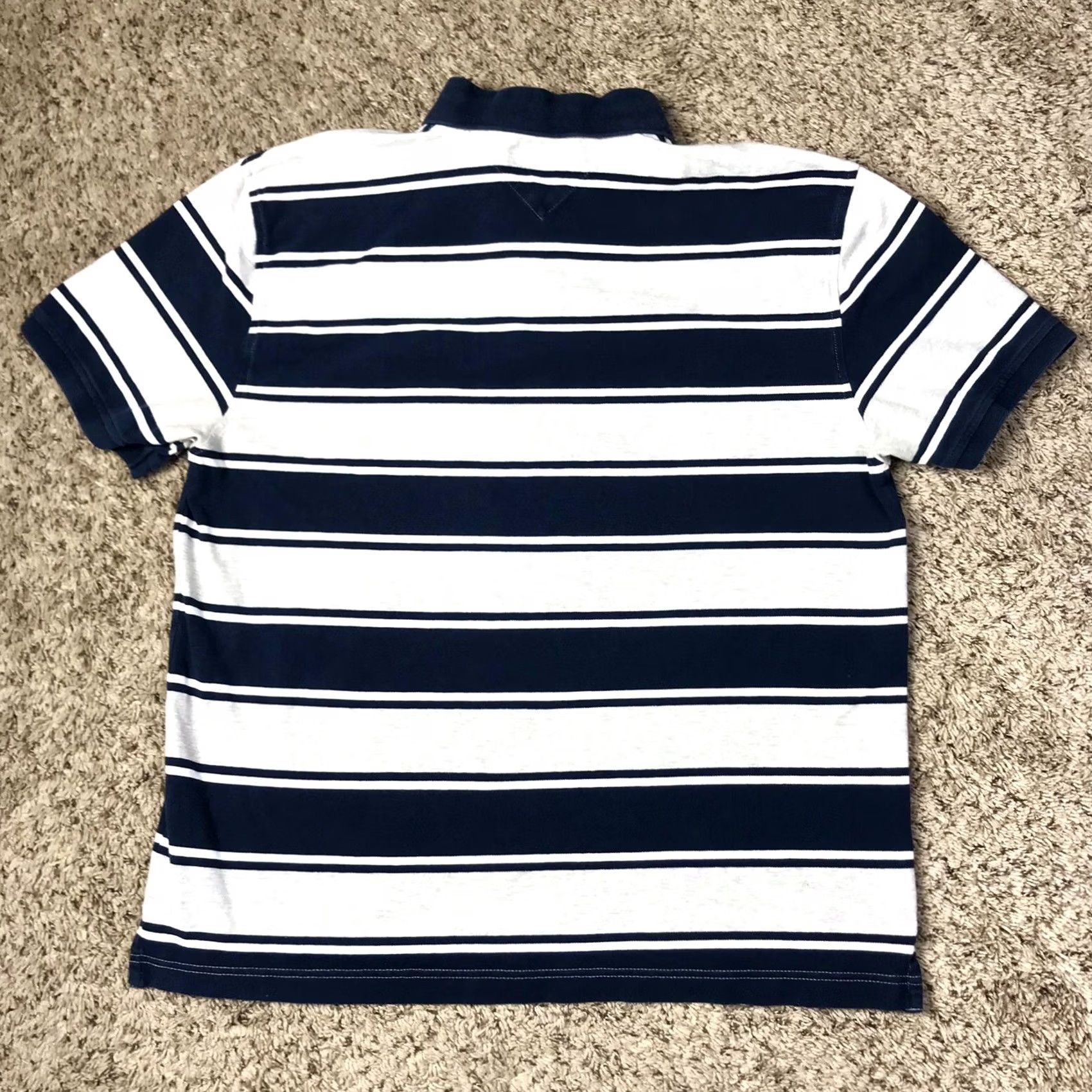 Tommy Hilfiger VINTAGE Tommy Hilfiger Polo Shirt Men Large Embroidered Logo Golf Rugby Dress Shirt Blue / Gray Size 42R - 3 Thumbnail