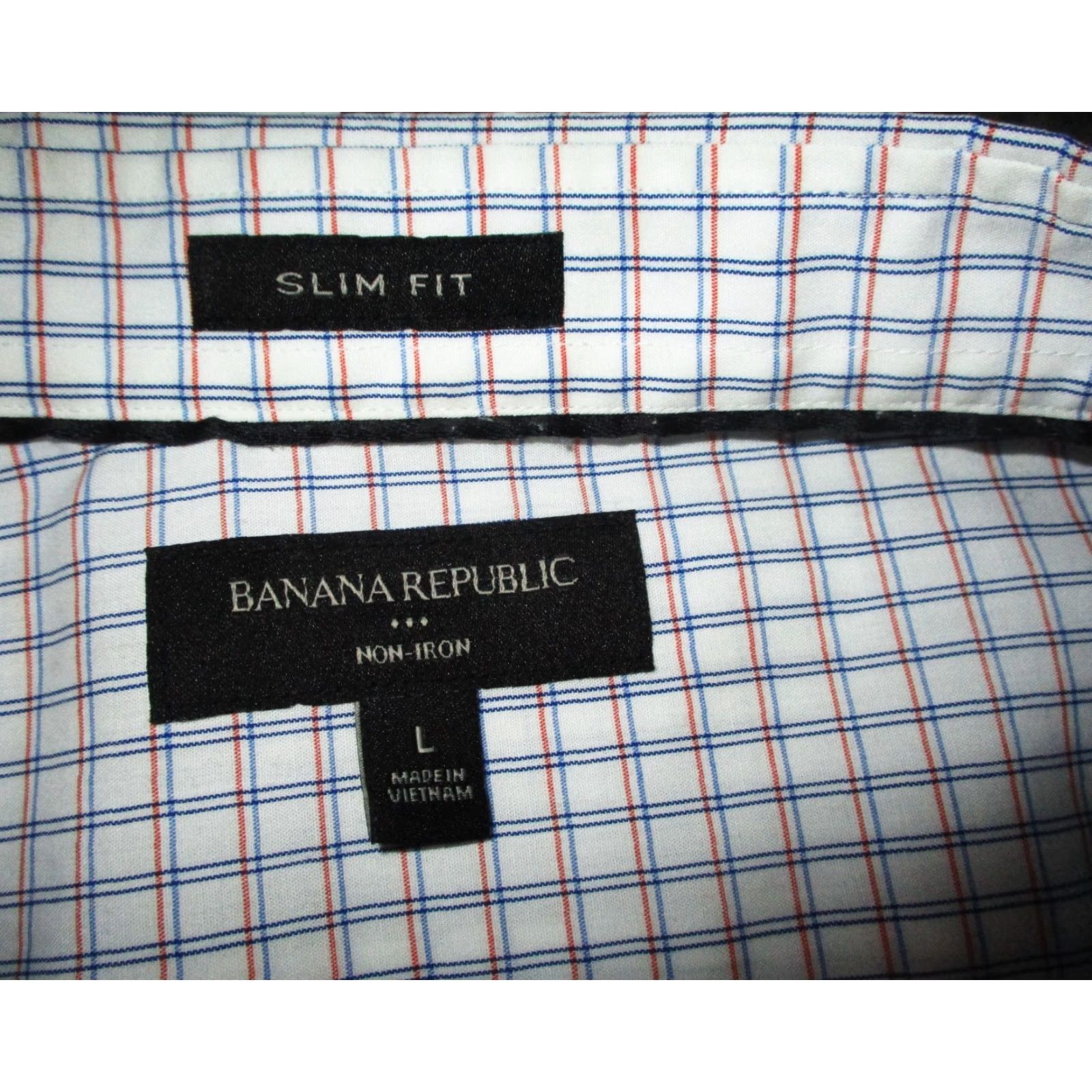 Banana Republic BANANA REPUBLIC White Blue/Pink "Slim Fit" Shirt Men's L Casual Button-Up Long Sleeve - Banana Republic Men Shirt Slim Fit L White Blue/Pink Size US L / EU 52-54 / 3 - 6 Thumbnail