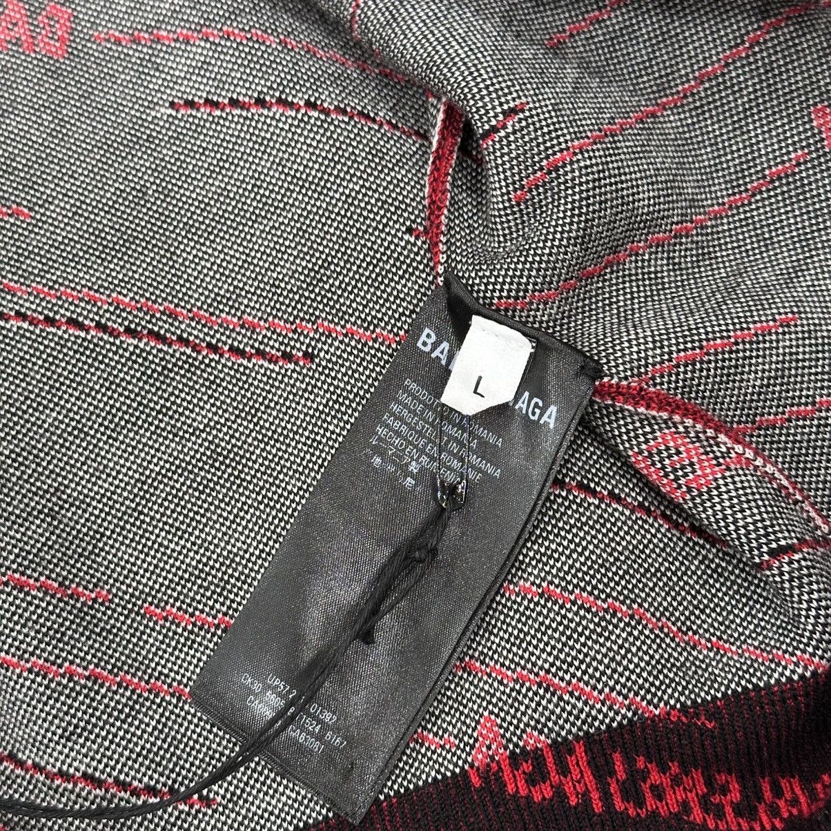 Balenciaga NWT BALENCIAGA RED KNIT LOGO SWEATER LARGE (runs small) Size L / US 10 / IT 46 - 7 Thumbnail
