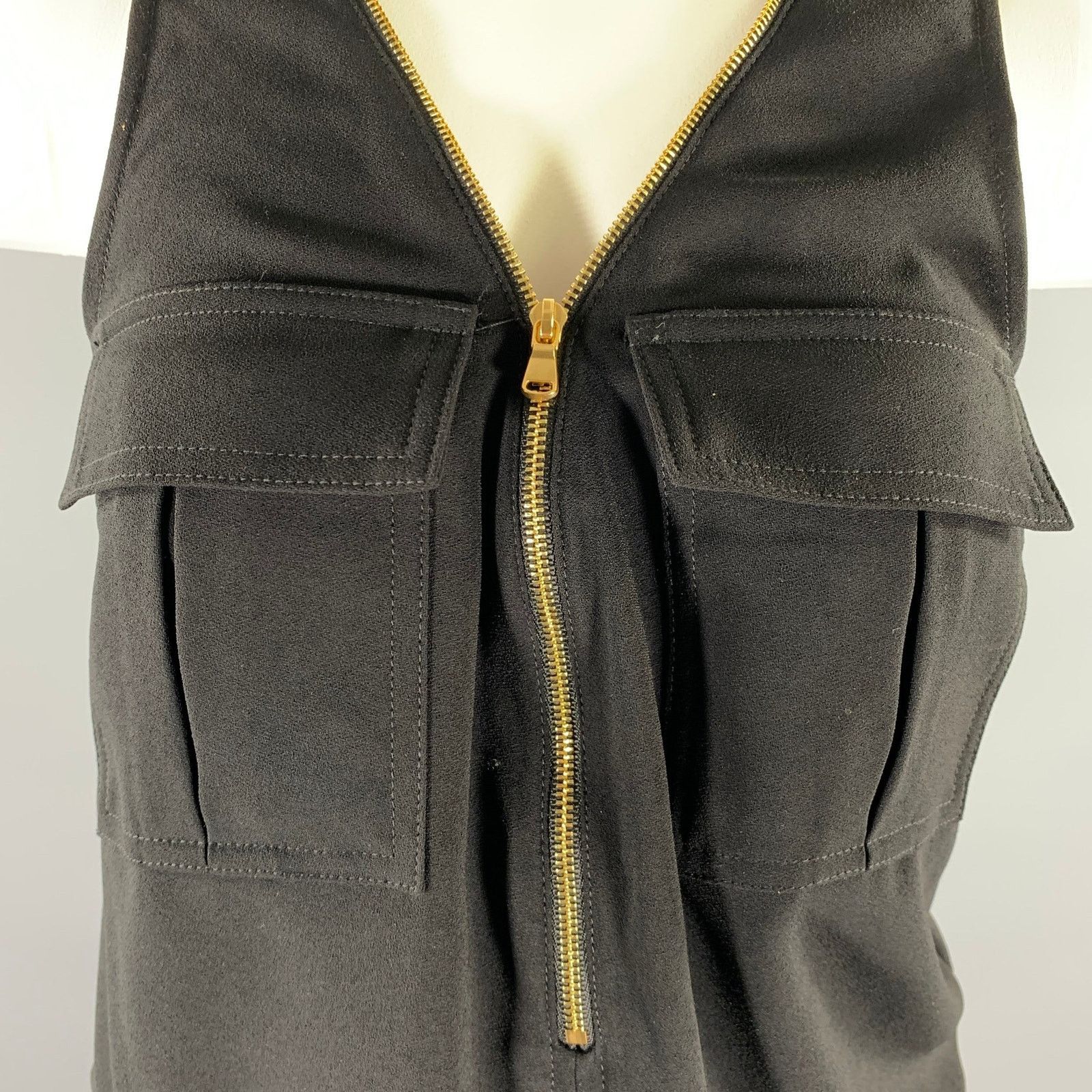 Trina Turk TRINA TURK XS Black Gold Polyester Sleeveless Casual Top Size XS / US 0-2 / IT 36-38 - 2 Thumbnail