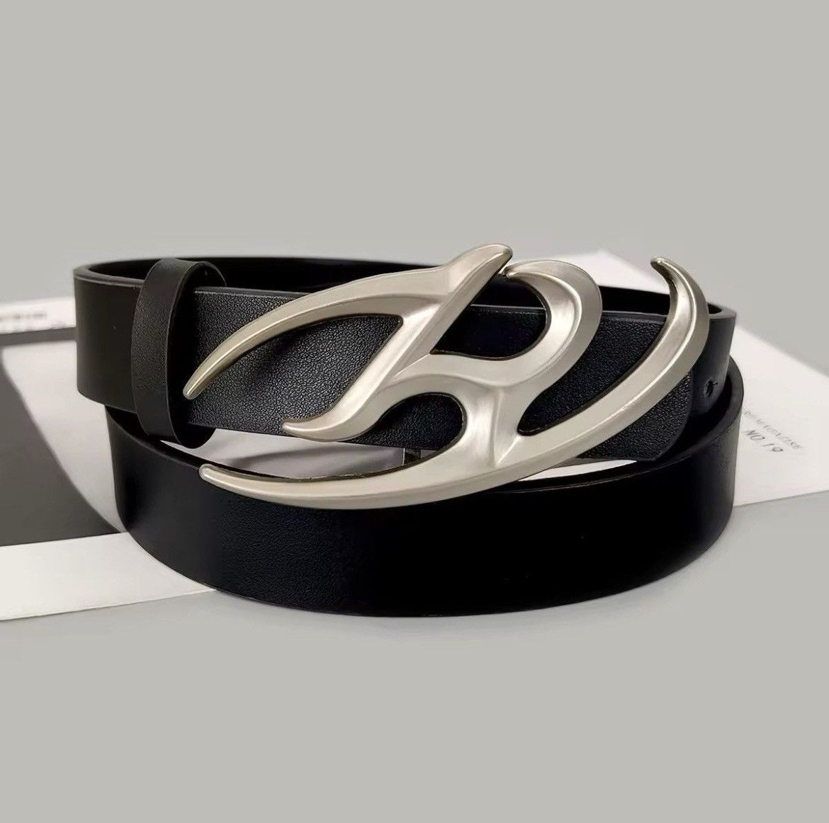 Japanese Brand × Leather Y2K style chrome buckle belt Size ONE SIZE - 4 Thumbnail