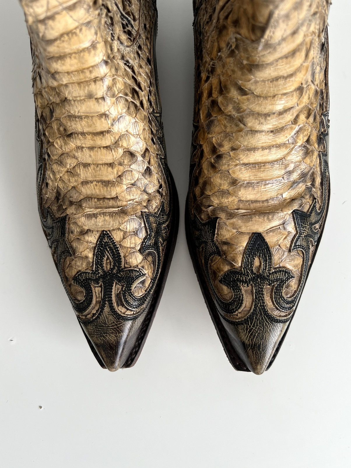 Sendra 🔥Sendra 4660 Genuine Python Snakeskin Leather Western Boots Size US 9.5 / EU 42-43 - 7 Thumbnail