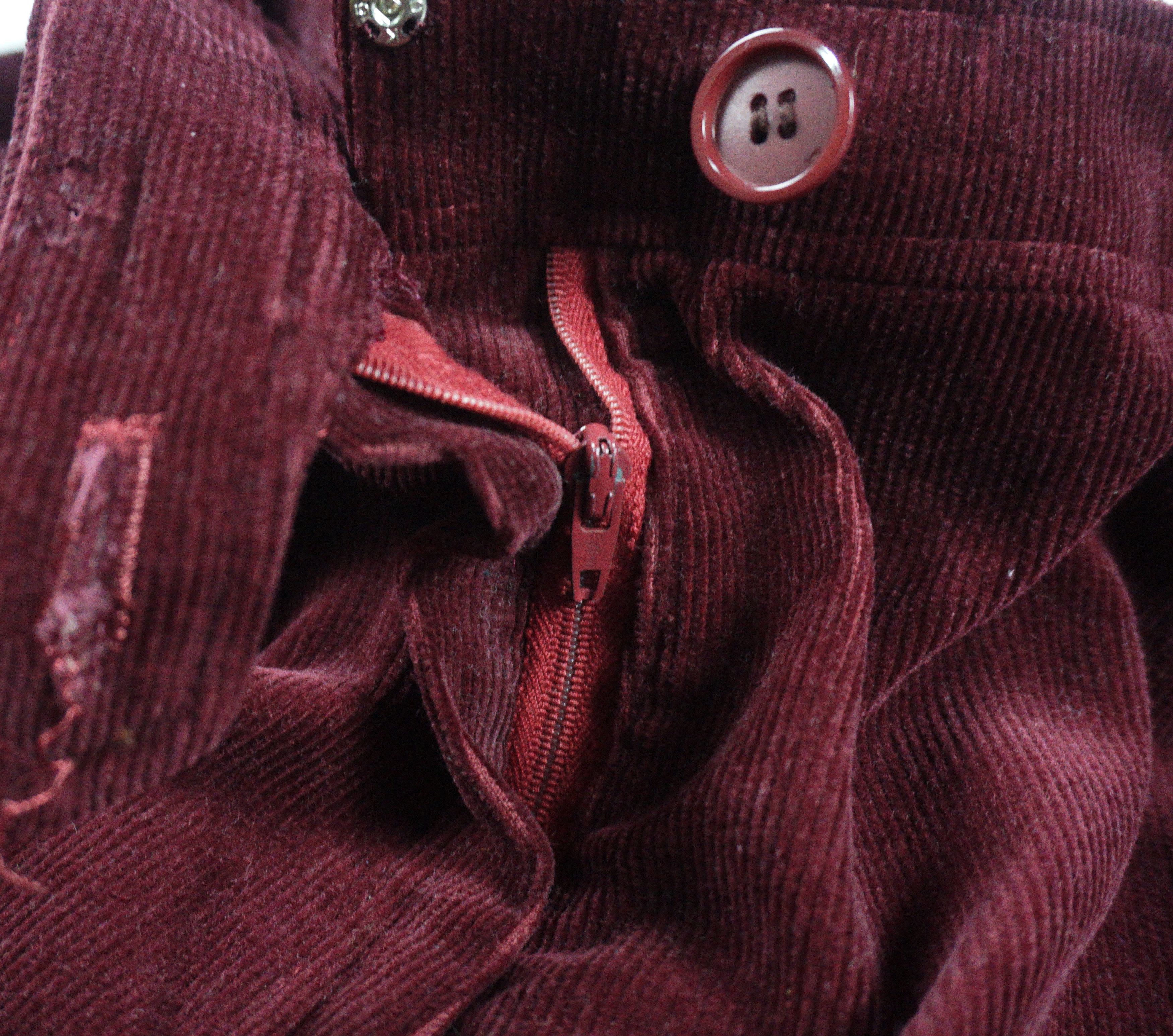Yves Saint Laurent YSL Yves Saint Lauren Maroon High Waist Wide Corduroy Pants Size 27" / US 4 / IT 40 - 7 Thumbnail