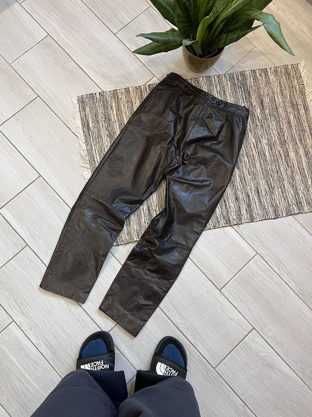 Genuine Leather × Vintage Vintage Virmani Real Leather Pants avantgarde Brown Retro Size 30" / US 8 / IT 44 - 2 Thumbnail