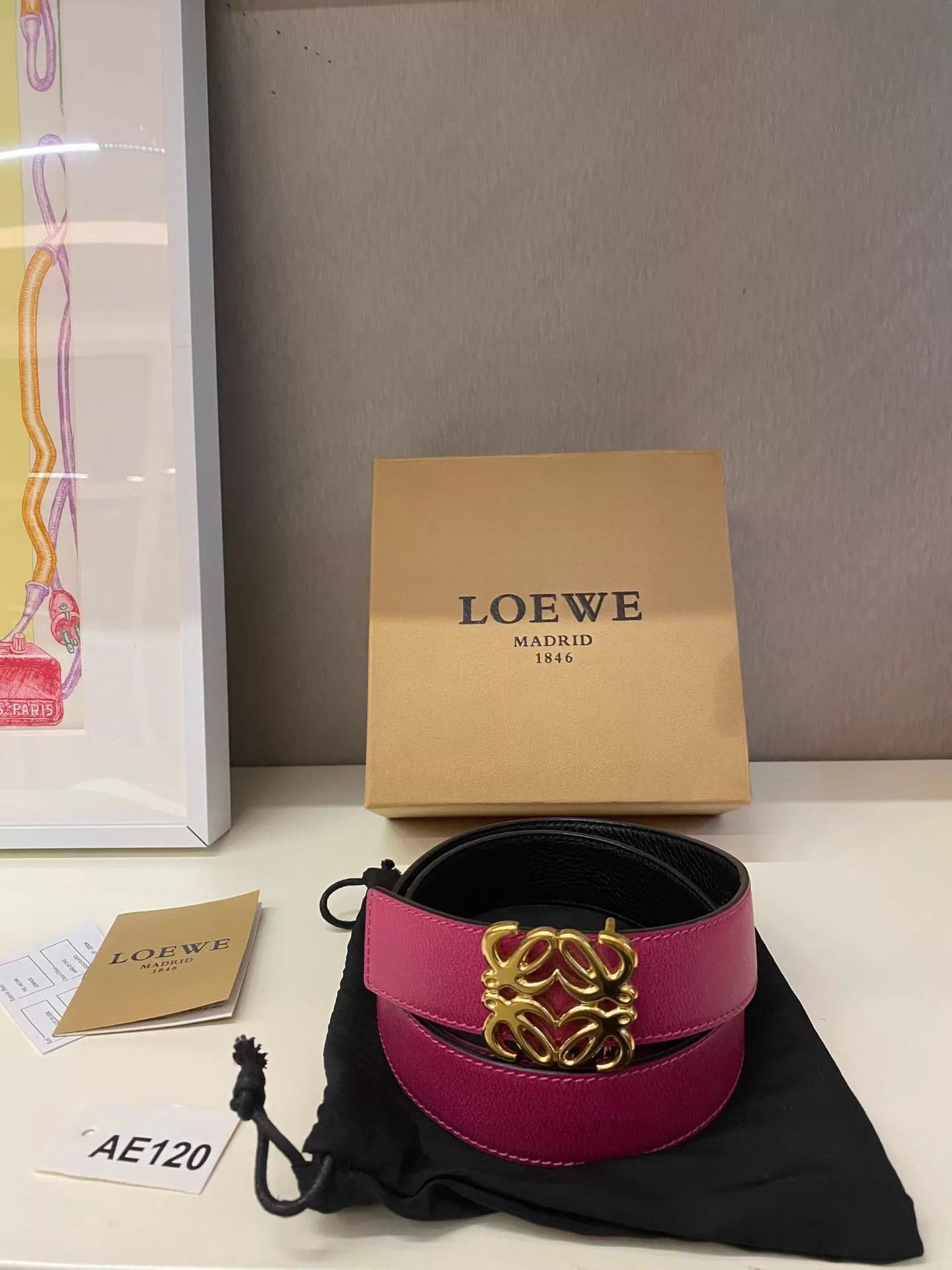 Loewe Loewe Double Sided Gold Buckle Belt 97x3 Good Size ONE SIZE - 1 Thumbnail