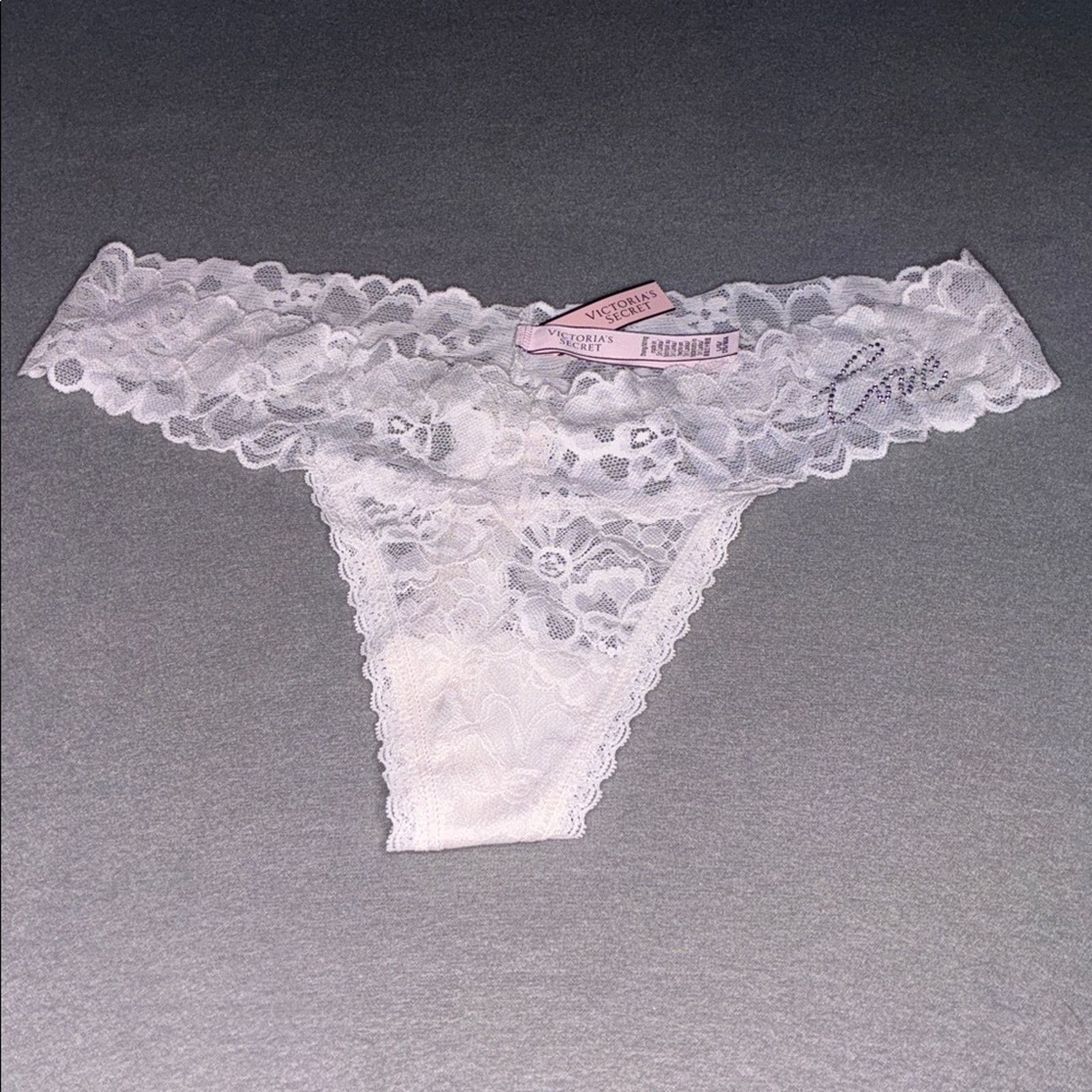 Victoria's Secret Victoria’s Secret Sexy Lace Thong Love Rhinestone NEW Size ONE SIZE - 4 Thumbnail