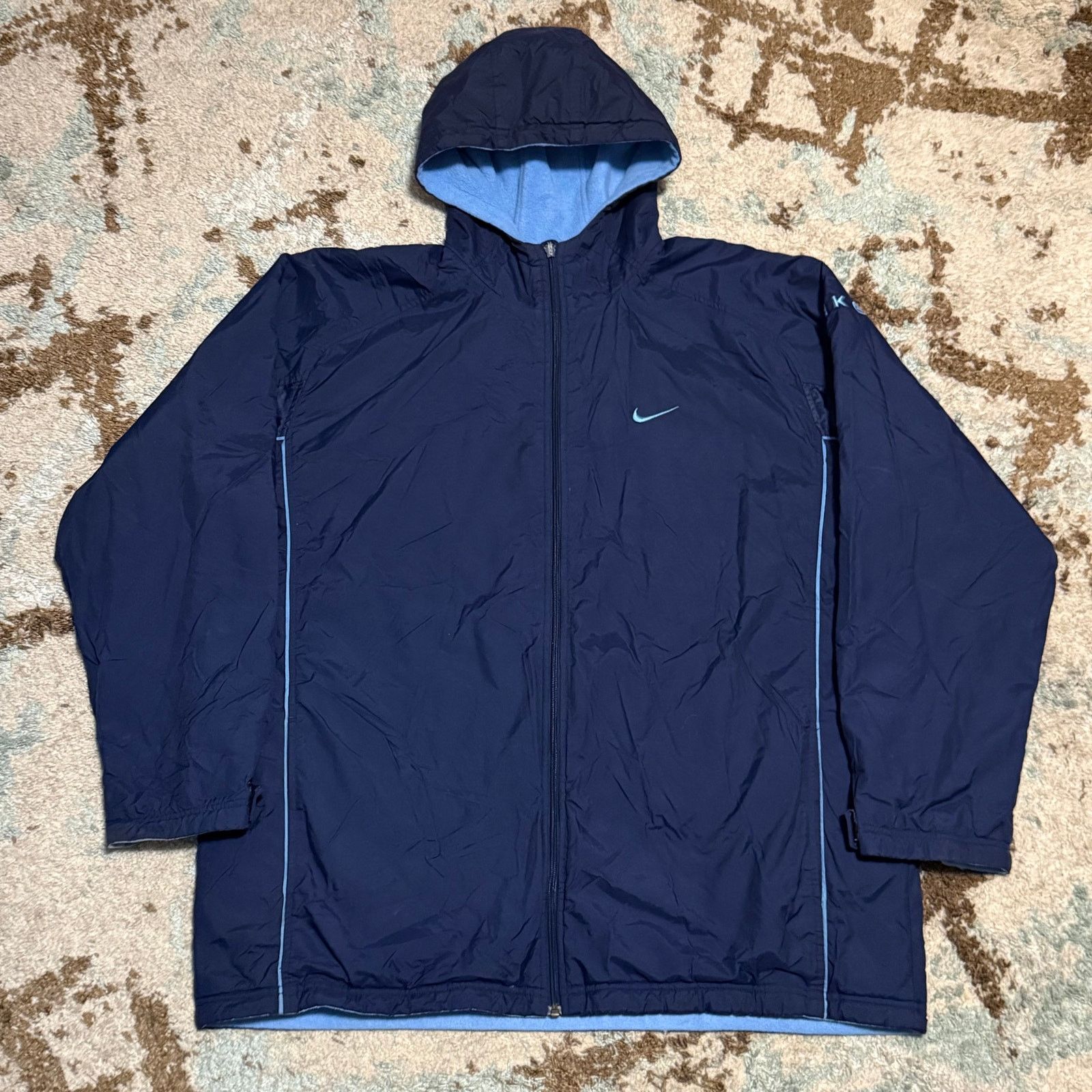 Nike × Vintage Vintage Nike Reversible Jacket Size XL Fleece Navy/Blue Y2K Size US XL / EU 56 / 4 - 1 Thumbnail