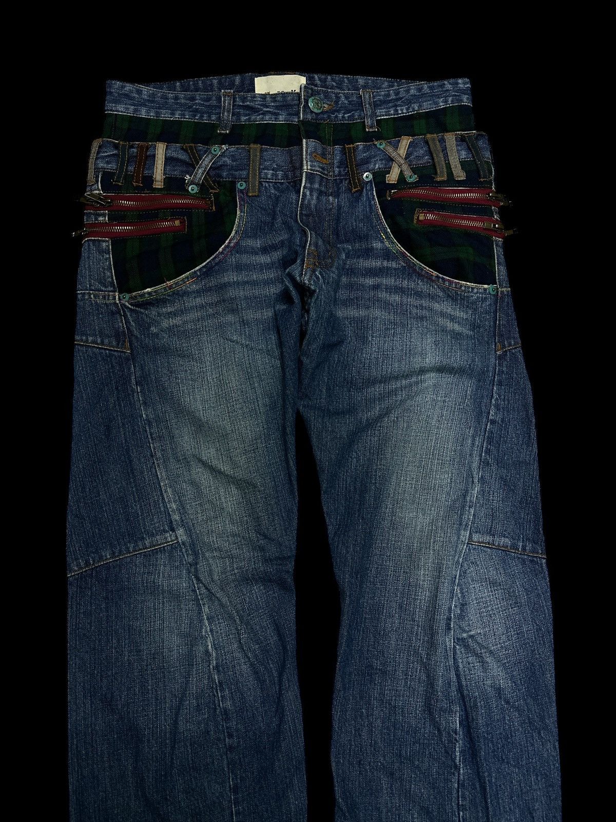 Japanese Brand Flare Twist Legs 💥 Double Waist Flare Twist Legs Denim💥 Size US 34 / EU 50 - 3 Thumbnail