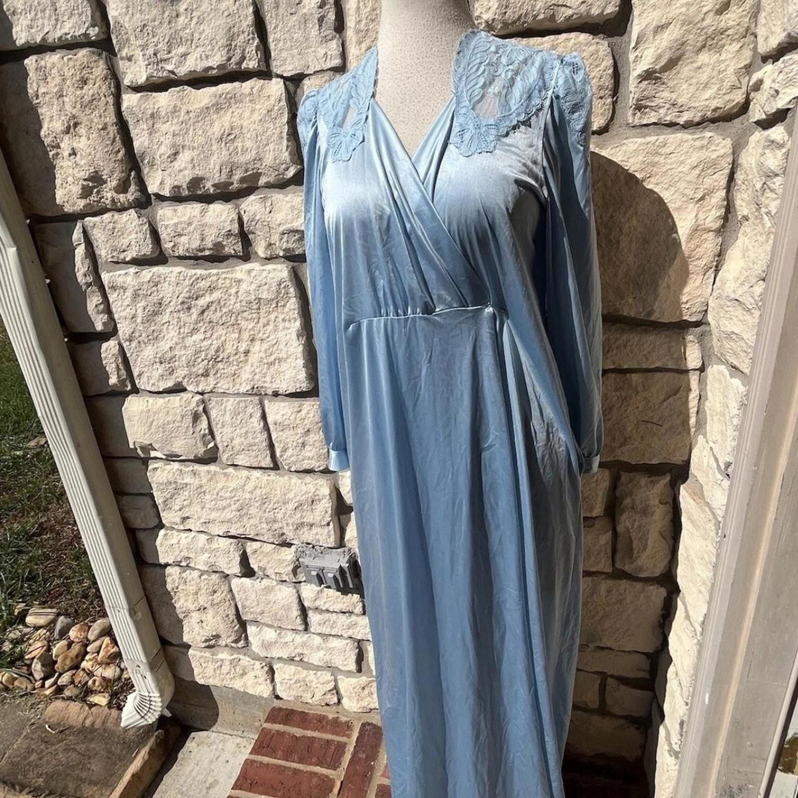 Other Blue vintage 80s maxi dress with lace trim #maxidress Size S / US 4 / IT 40 - 1 Thumbnail