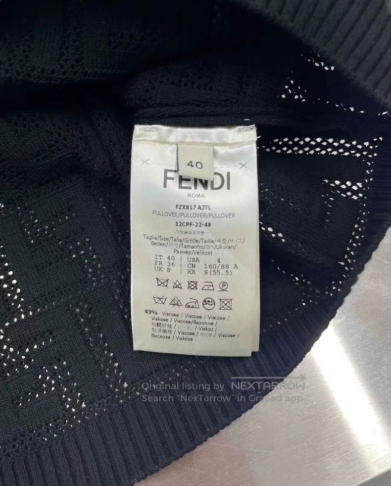 Fendi Fendi Black Knit Long Sleeve with Double F Logo Size XS / US 0-2 / IT 36-38 - 4 Thumbnail
