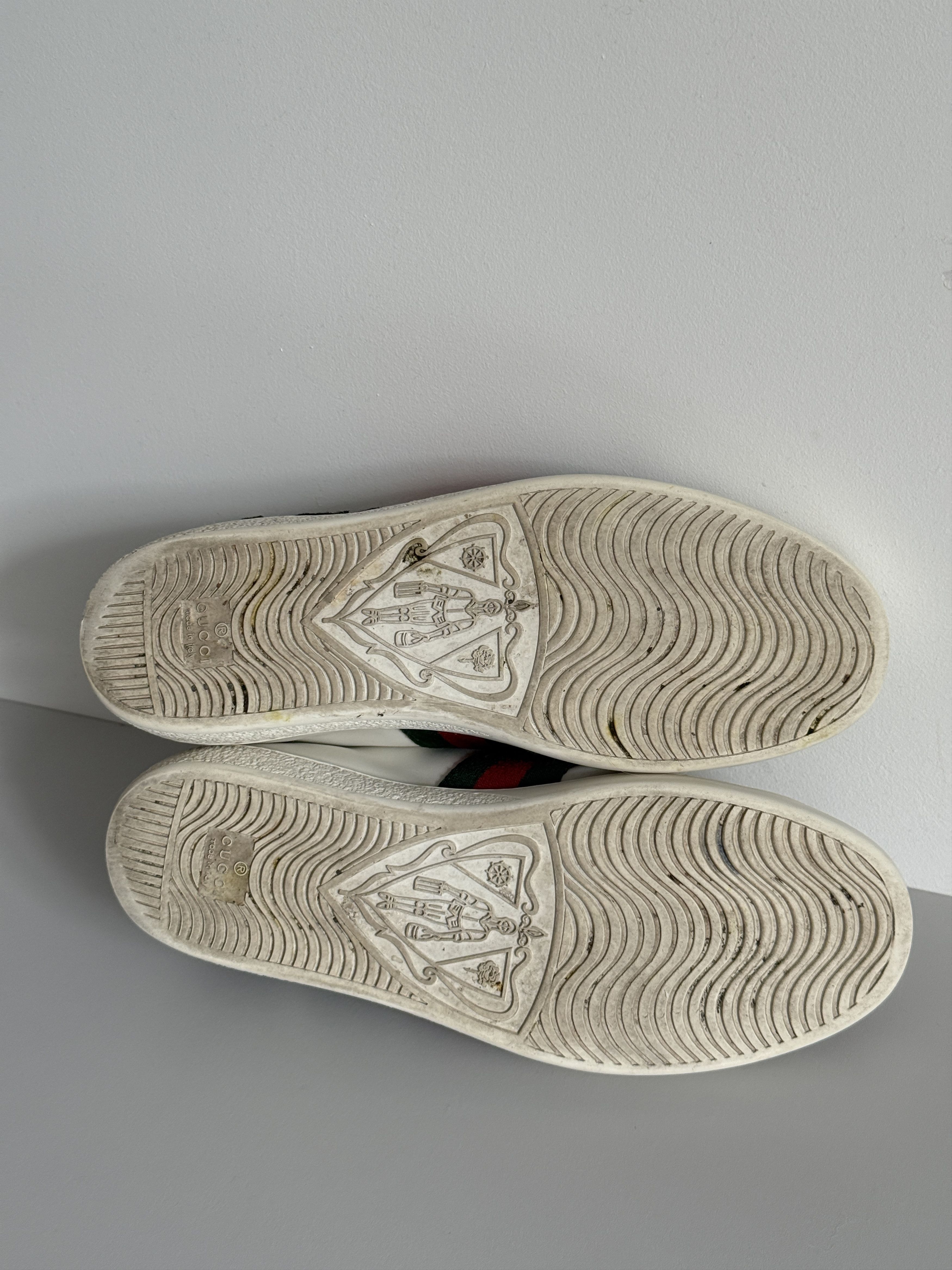 Gucci Gucci White Floral Embroidered Leather Ace Sneakers Size US 7 / IT 37 - 3 Thumbnail