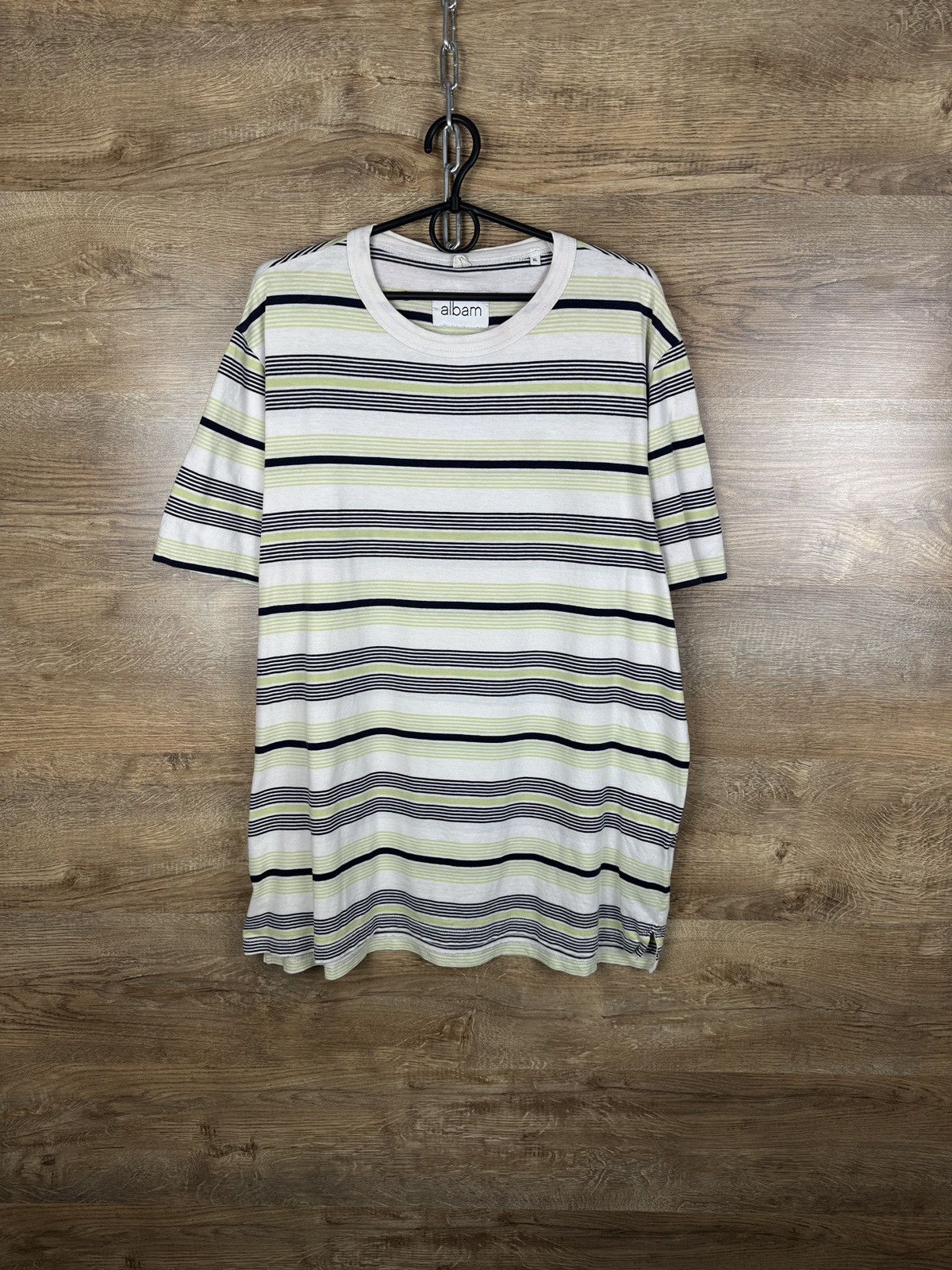 Albam Mens Albam T-shirt cotton striped tee size XL luxury Size US XL / EU 56 / 4 - 1 Thumbnail