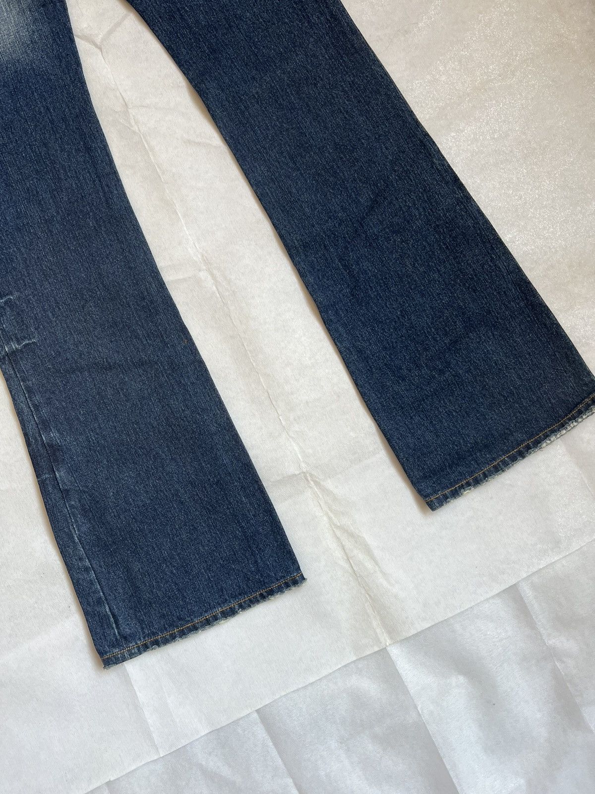 Japanese Brand Euro Distressed Patchwork Flared Jeans Wide Leg Size 29" - 10 Thumbnail