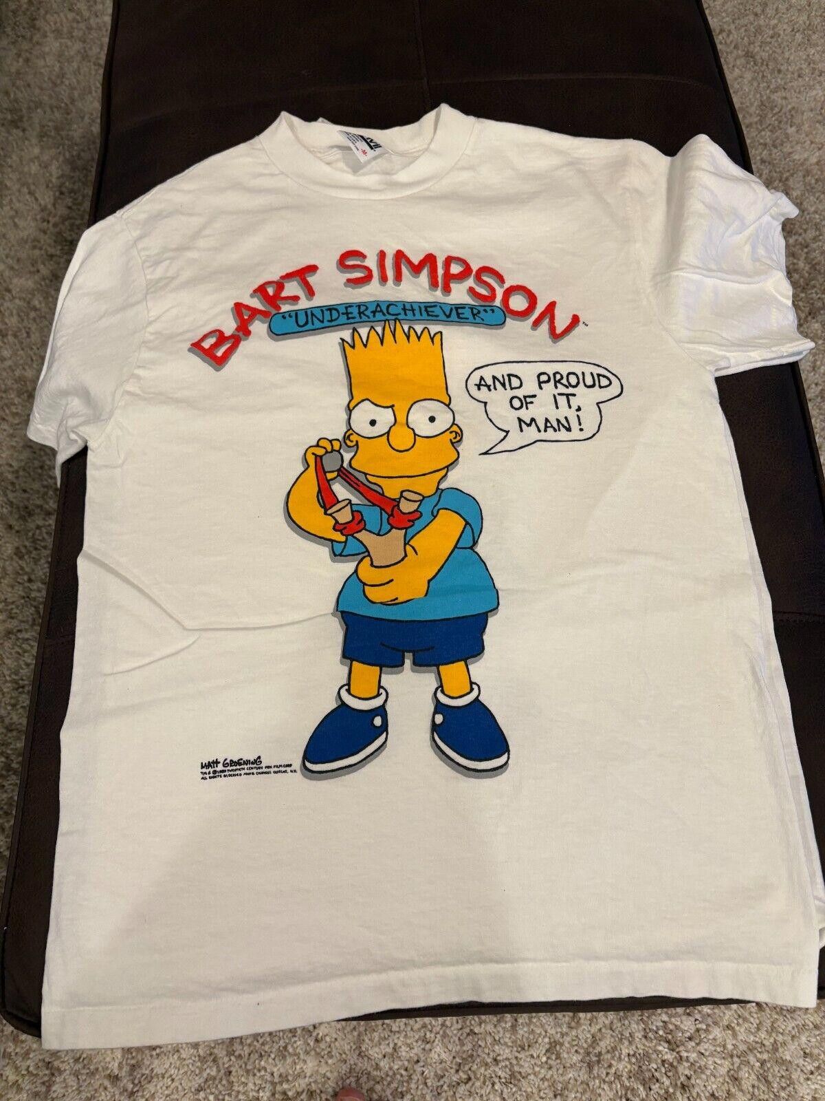 Designer VINTAGE THE SIMPONS T SHIRT MENS MEDIUM UNDER ACHIEVER Size ONE SIZE - 1 Preview