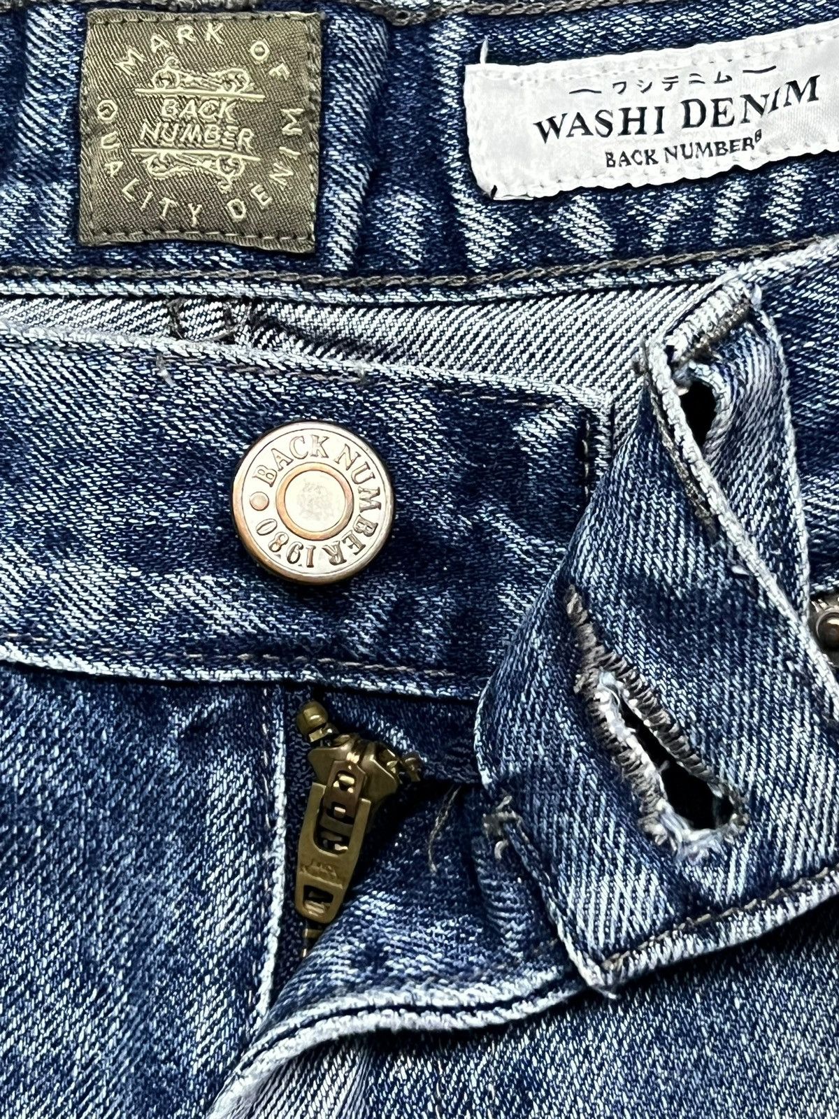 Numbers Vintage Back Number Kaihara Denim Japan - Faded Wash Jeans Size US 33 - 13 Thumbnail