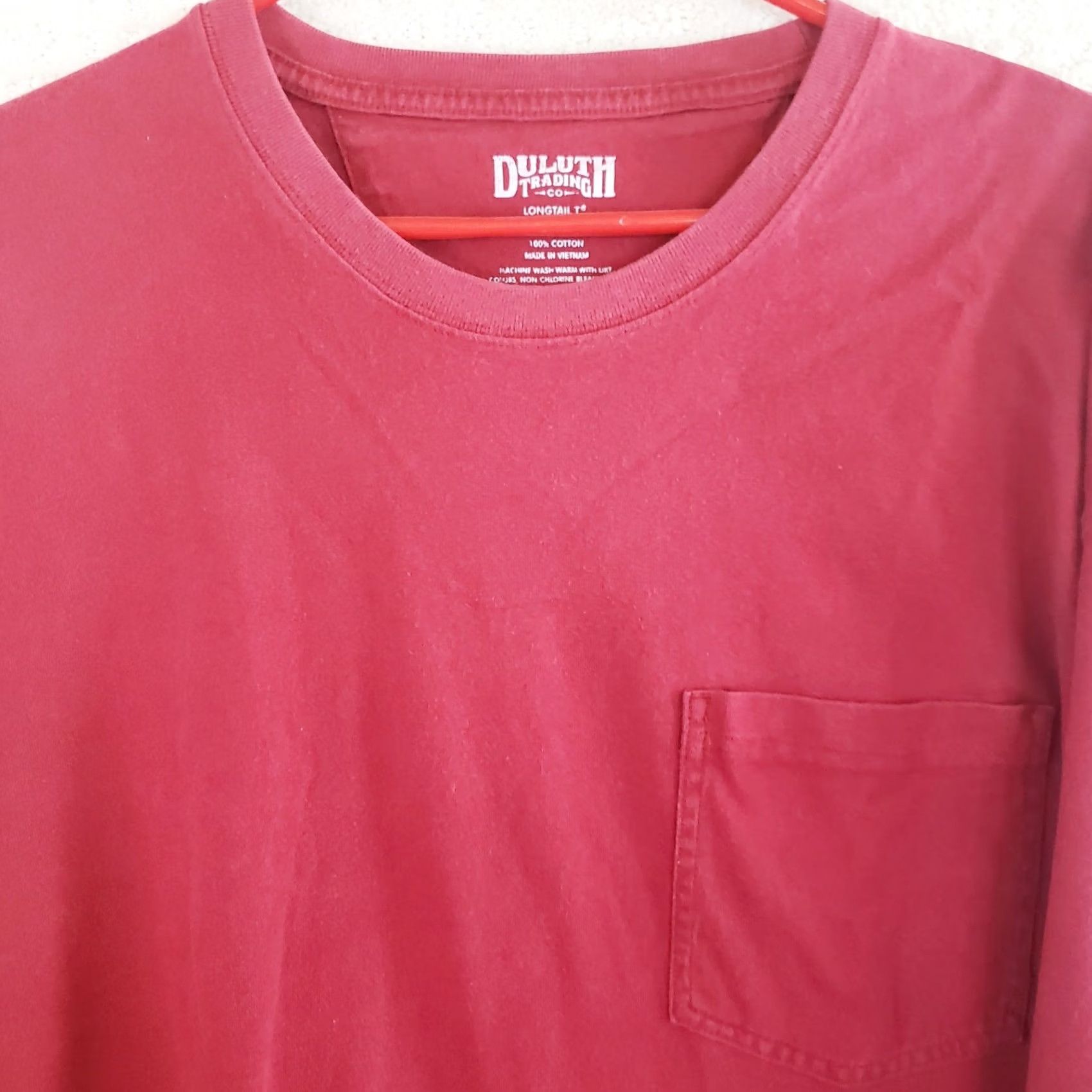 Vintage Duluth Tee Mens XL Red Longtail Men Cotton Crew Long Sleeve Relaxed Size US XL / EU 56 / 4 - 3 Thumbnail