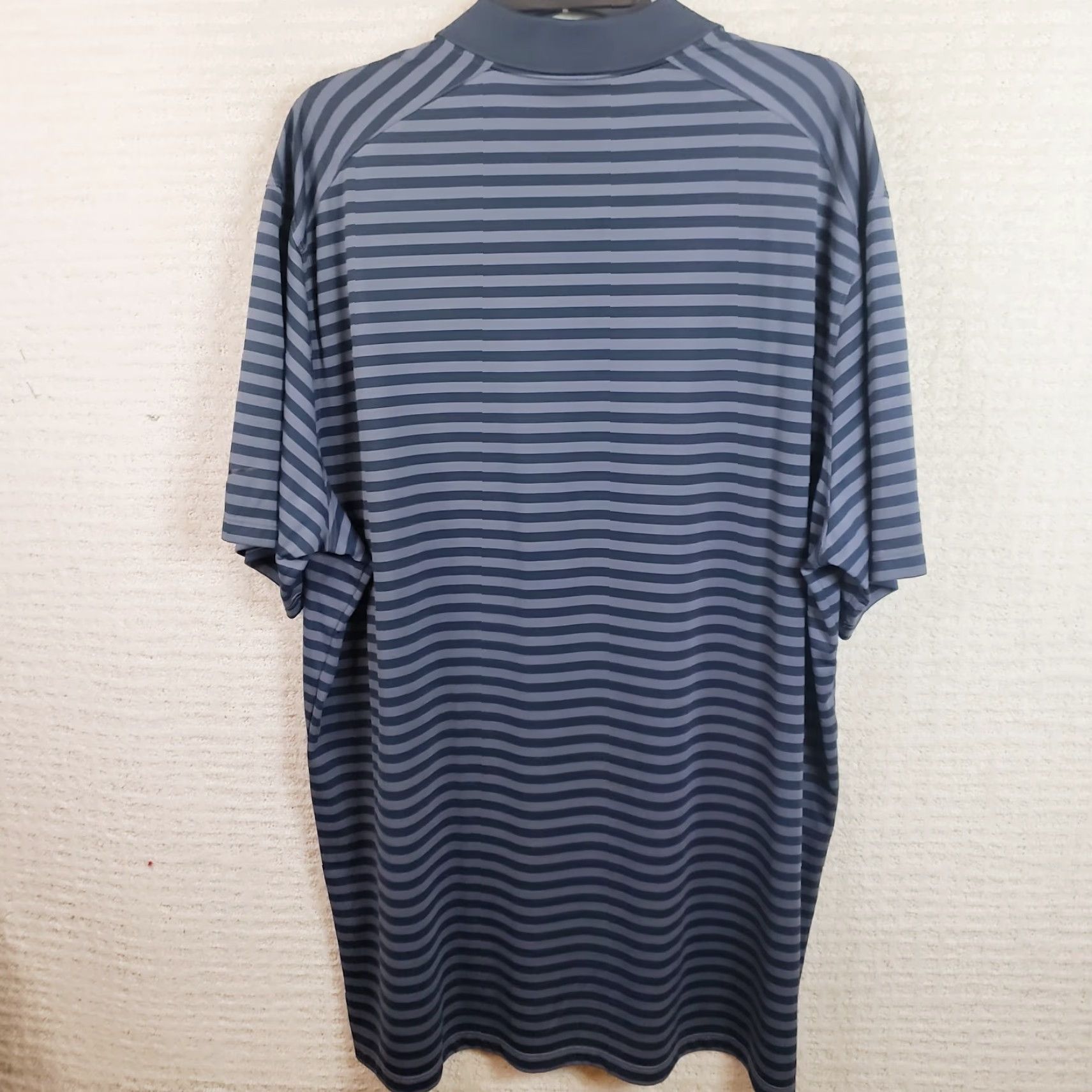 Nike Nike Golf Polo Shirt Mens 2XL Blue Gray Striped Swoosh Dri-Fit Logo Polo Shirt Golf Tee Regular Short Sleeve Mens Size US XXL / EU 58 / 5 - 7 Thumbnail