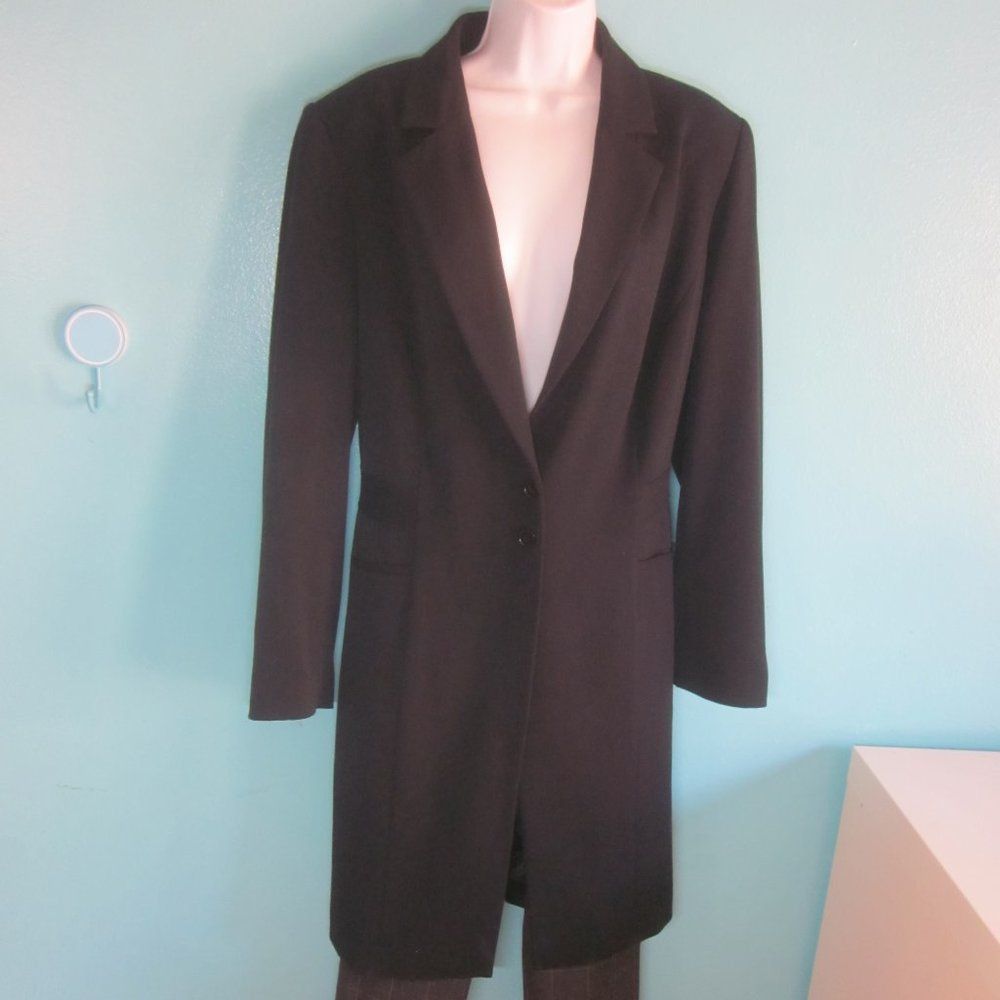 Vintage Venezia Vintage Long Black Coat Size 14 Size L / US 10 / IT 46 - 1 Thumbnail