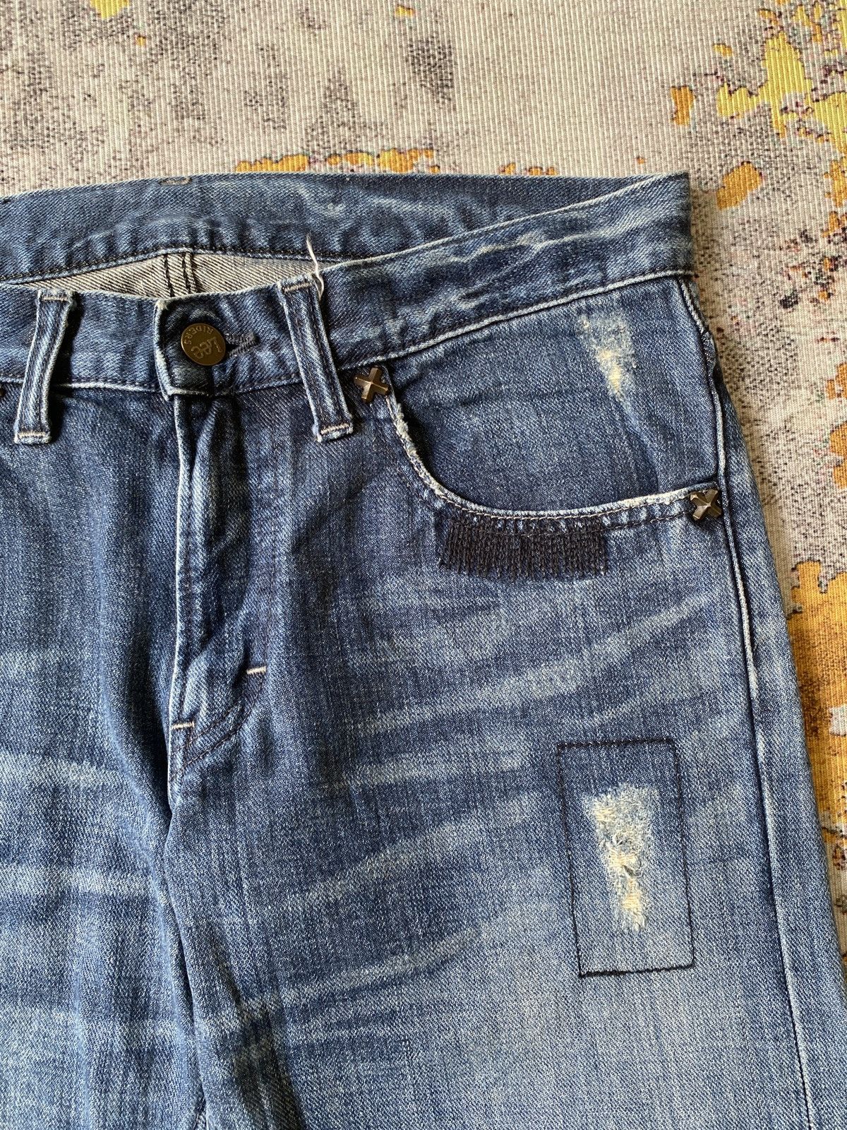 Japanese Brand Lee Distressed Flare Denim Size US 30 / EU 46 - 9 Thumbnail