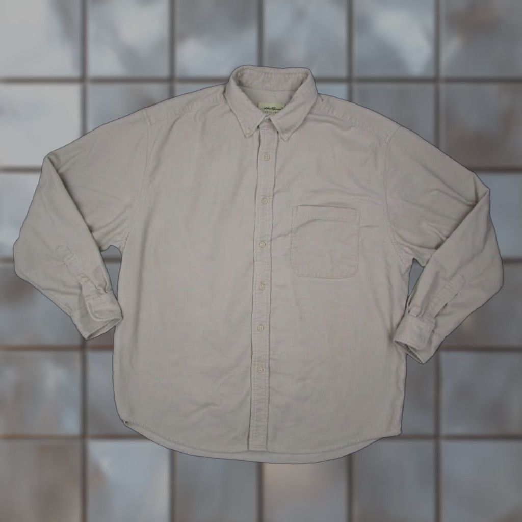 Eddie Bauer VINTAGE Eddie Bauer Mens Large Beige Corduroy Button Up Long Sleeve Shirt Size US L / EU 52-54 / 3 - 1 Thumbnail